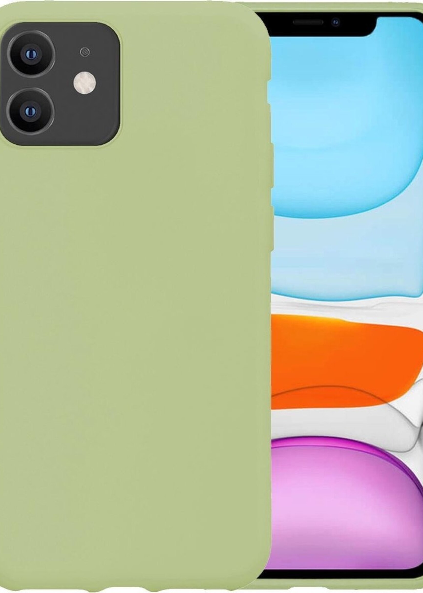 BTH Hoesje Geschikt voor iPhone 11 Hoesje Siliconen Case Hoes - Hoes Geschikt voor iPhone 11 Hoes Cover Case - Groen