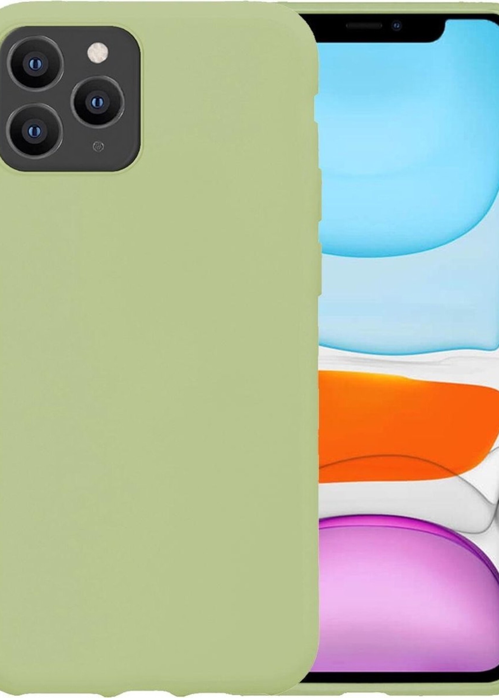 BTH Hoesje Geschikt voor iPhone 11 Pro Max Hoesje Siliconen Case Hoes - Hoes Geschikt voor iPhone 11 Pro Max Hoes Cover Case - Groen