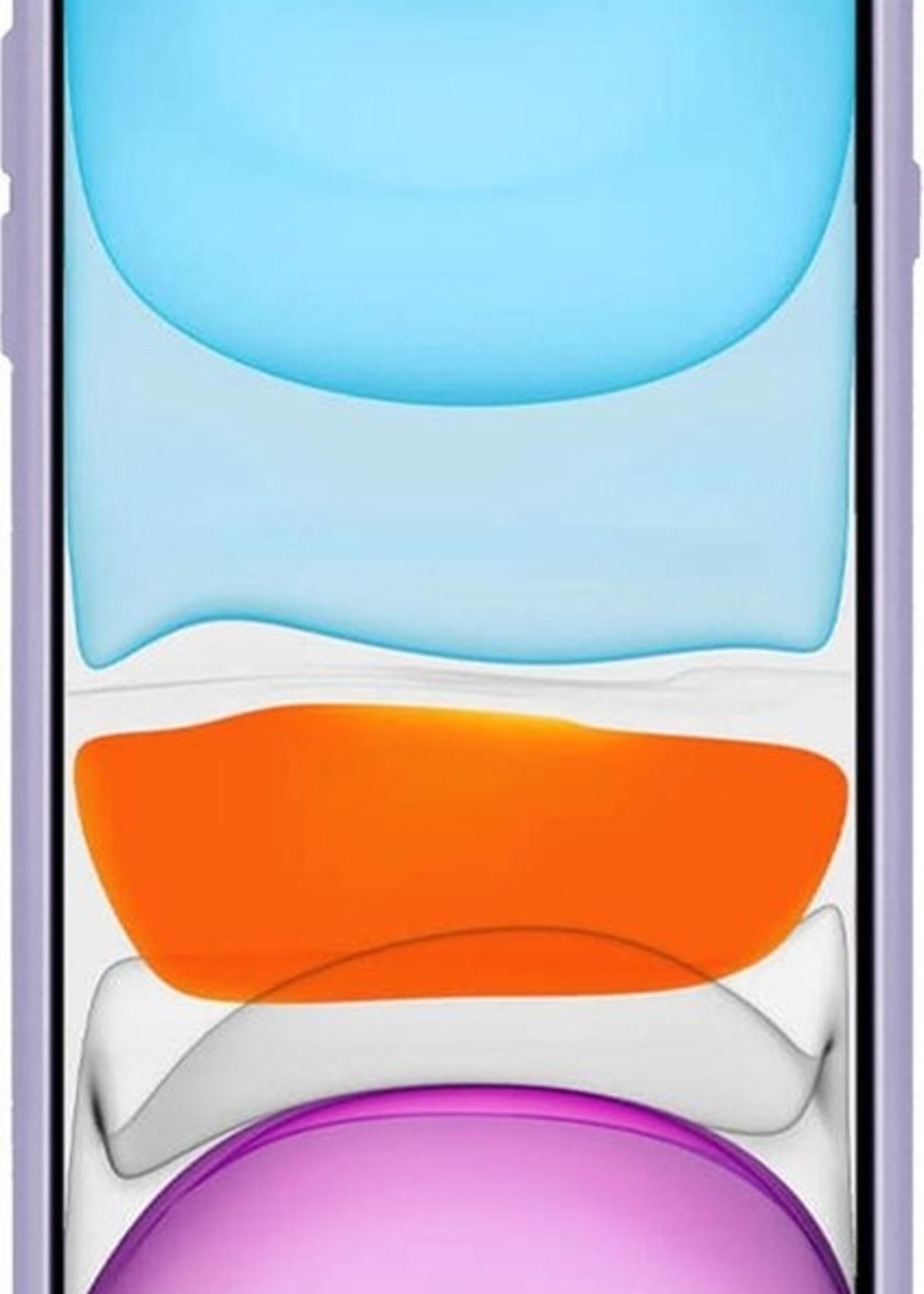 BTH Hoesje Geschikt voor iPhone 11 Pro Max Hoesje Siliconen Case Hoes Met Screenprotector - Hoes Geschikt voor iPhone 11 Pro Max Hoes Cover Case - Lila