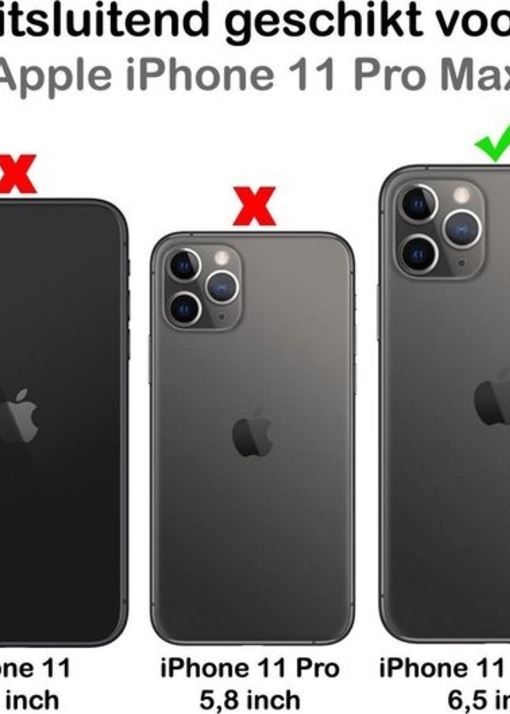 BTH Hoesje Geschikt voor iPhone 11 Pro Max Hoesje Siliconen Case Hoes Met Screenprotector - Hoes Geschikt voor iPhone 11 Pro Max Hoes Cover Case - Lila