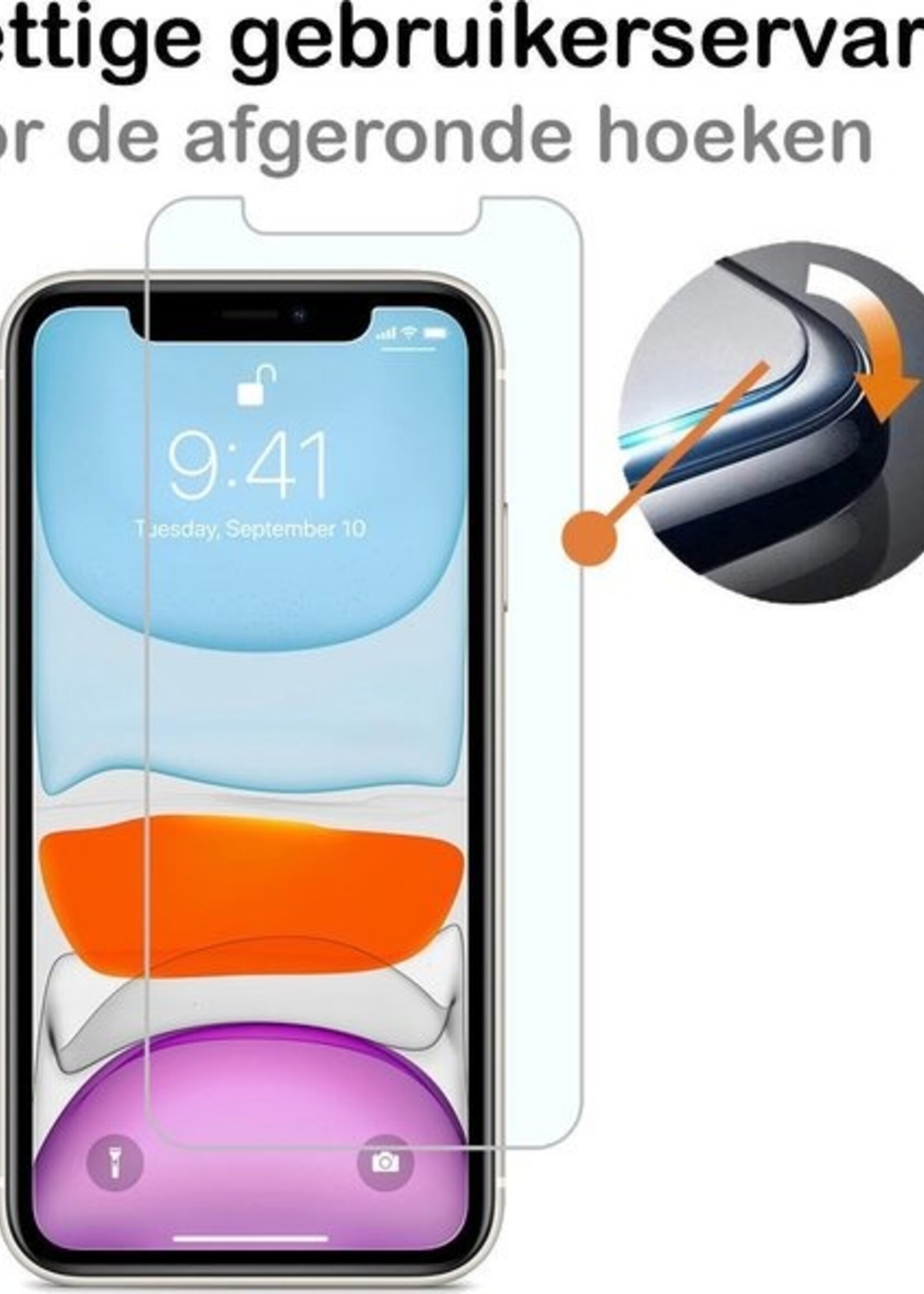 BTH Hoesje Geschikt voor iPhone 11 Pro Max Hoesje Siliconen Case Hoes Met Screenprotector - Hoes Geschikt voor iPhone 11 Pro Max Hoes Cover Case - Lila