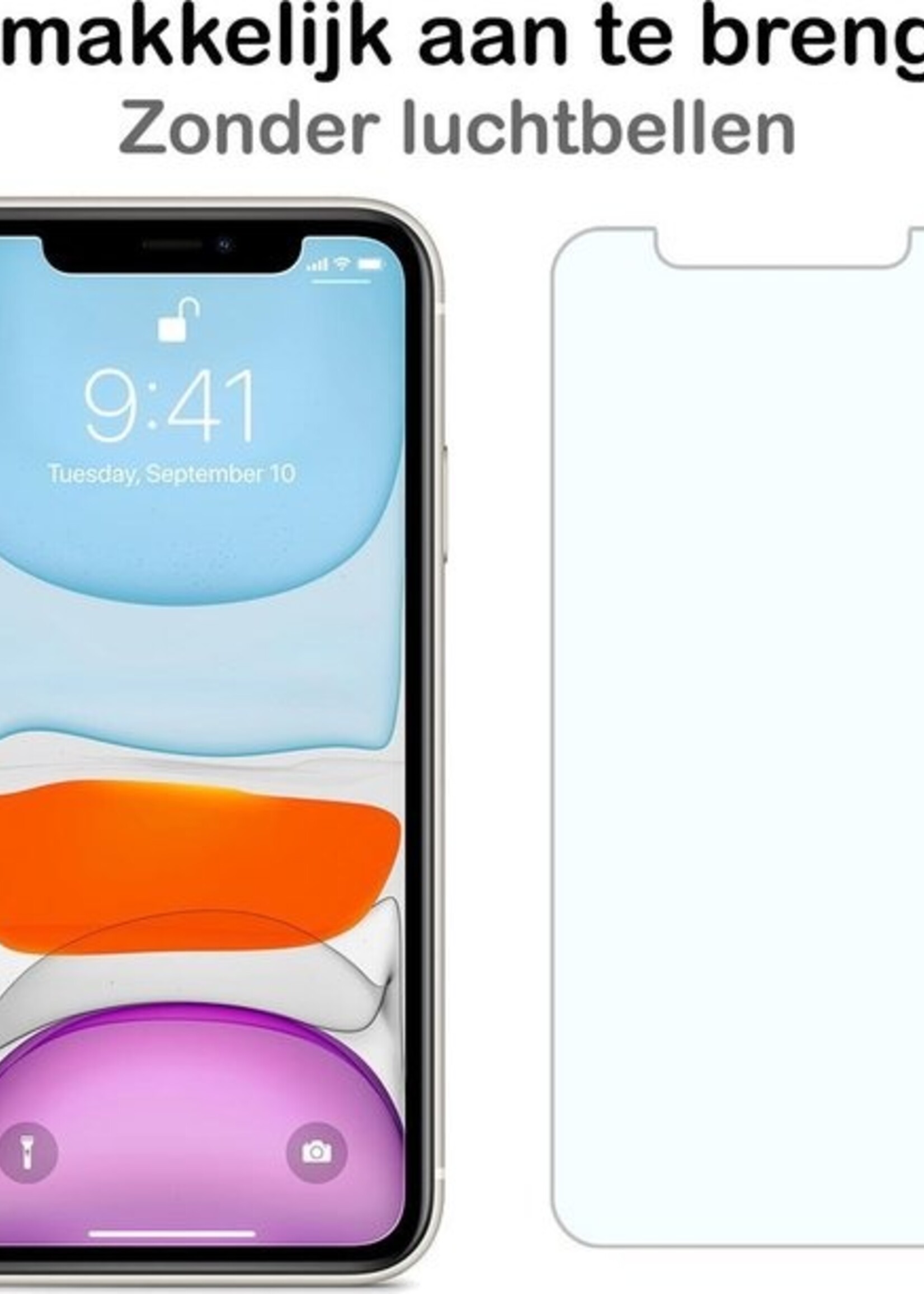BTH Hoesje Geschikt voor iPhone 11 Pro Max Hoesje Siliconen Case Hoes Met Screenprotector - Hoes Geschikt voor iPhone 11 Pro Max Hoes Cover Case - Lila