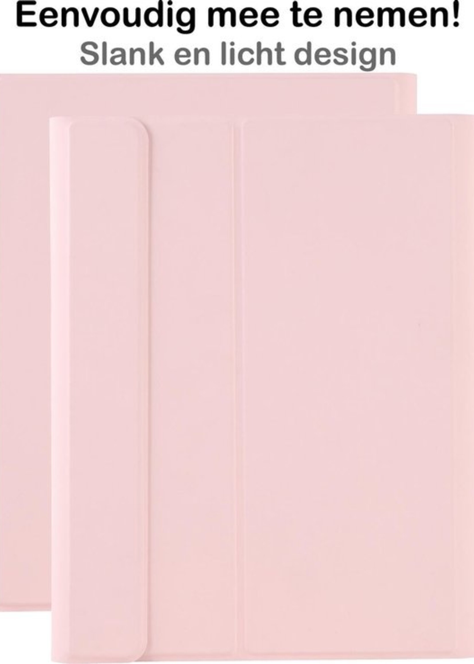 BTH Hoes Geschikt voor iPad 10.2 2020 Hoes Toetsenbord Hoesje Keyboard Case Cover - Hoesje Geschikt voor iPad 8 Hoes Toetsenbord Case - Roze