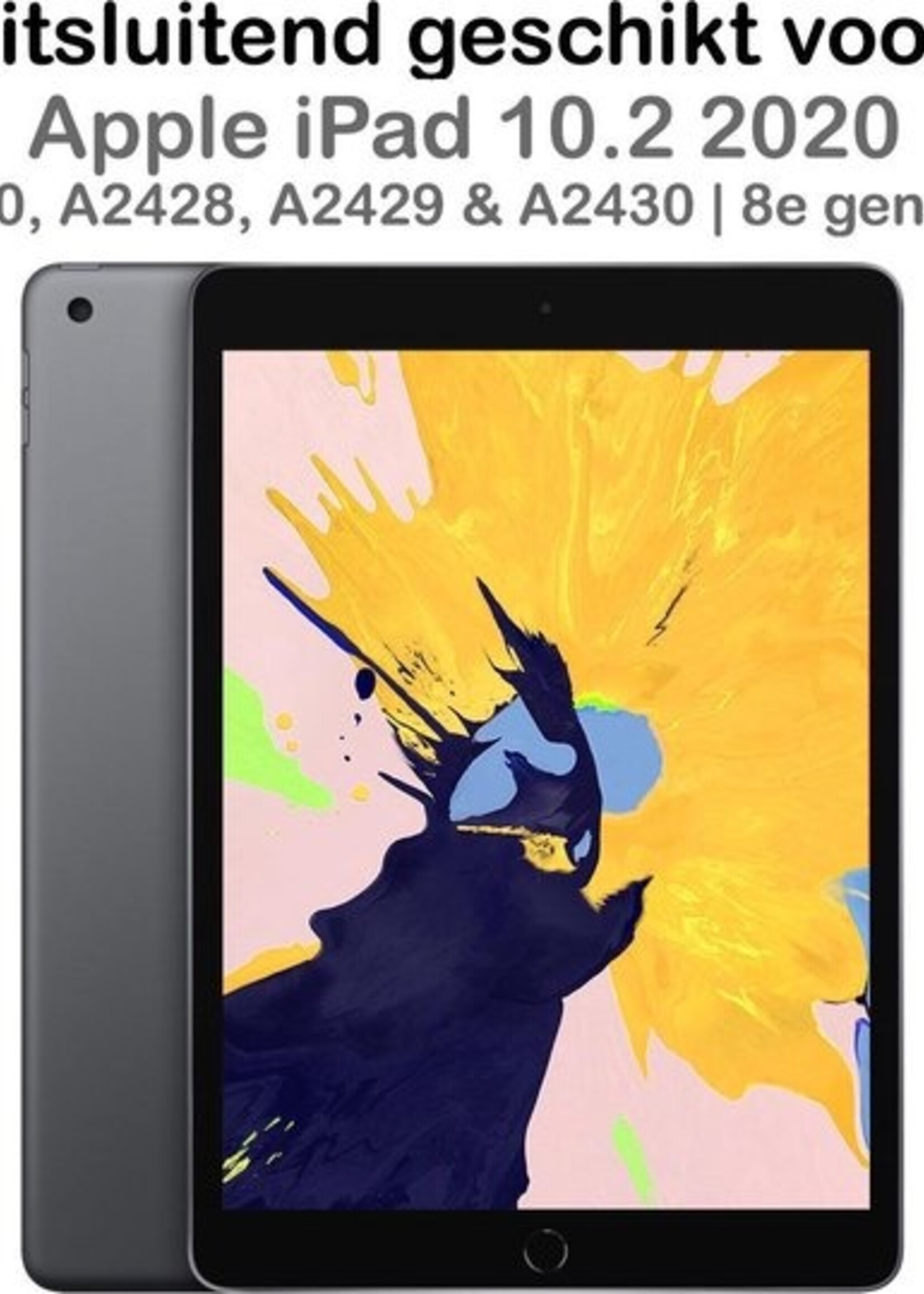 BTH Hoes Geschikt voor iPad 10.2 2020 Hoes Toetsenbord Hoesje Keyboard Case Cover Met Screenprotector - Hoesje Geschikt voor iPad 8 Hoes Toetsenbord Case - Zwart