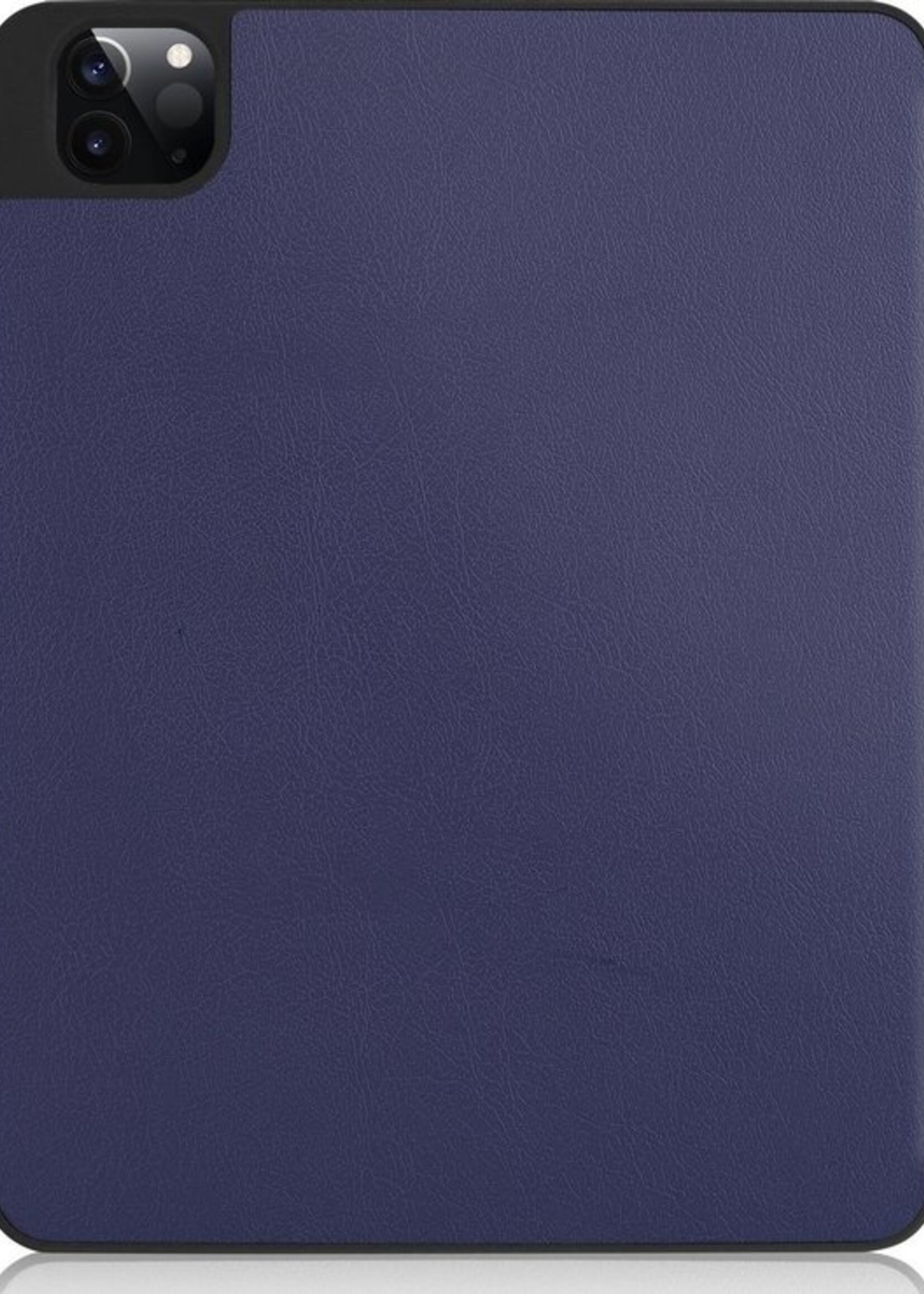 BTH Hoes Geschikt voor iPad Pro 2020 (11 inch) Hoes Book Case Hoesje Trifold Cover Met Uitsparing Geschikt voor Apple Pencil - Hoesje Geschikt voor iPad Pro 11 inch (2020) Hoesje Bookcase - Blauw