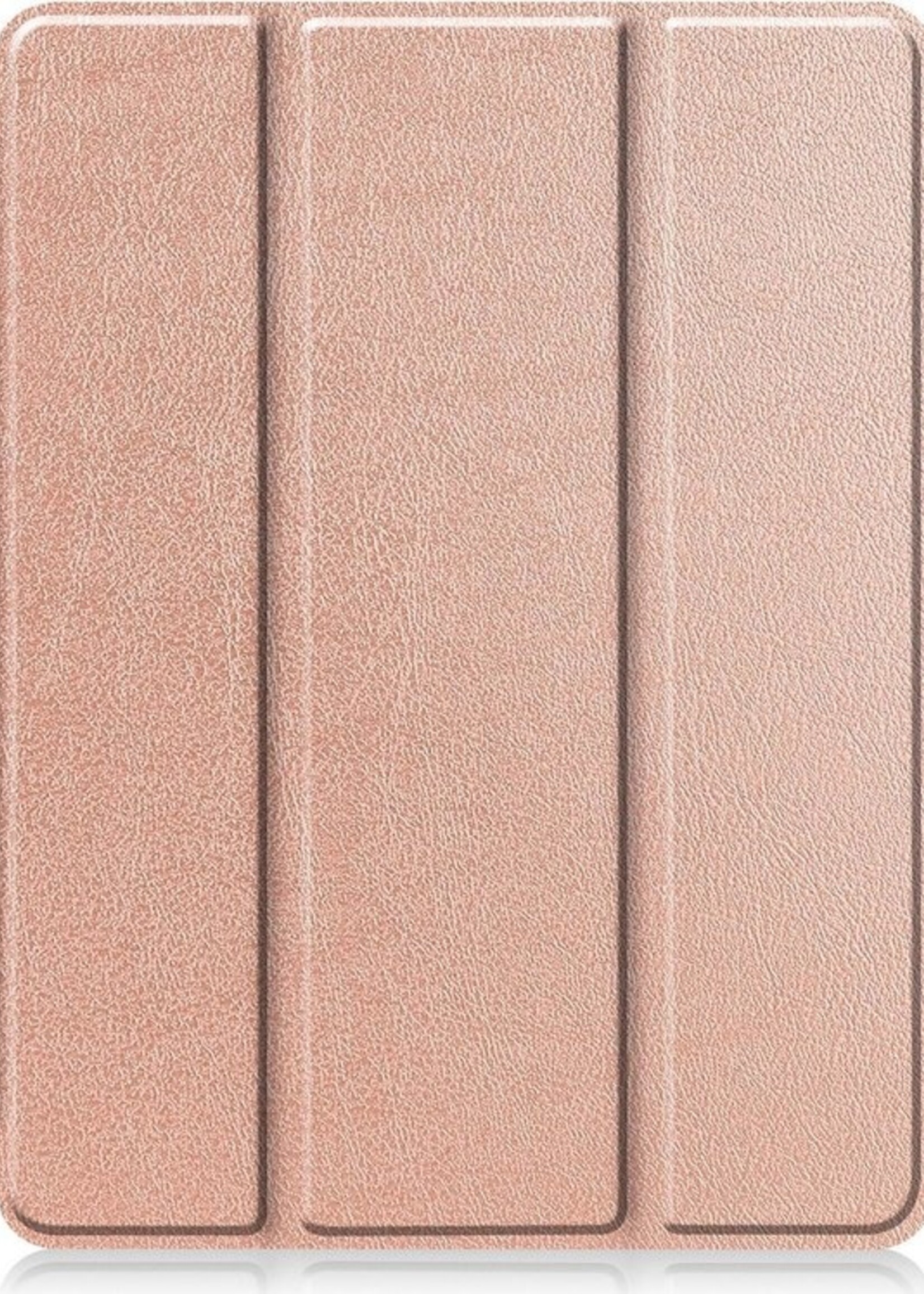 BTH Hoes Geschikt voor iPad Pro 2020 (11 inch) Hoes Book Case Hoesje Trifold Cover Met Uitsparing Geschikt voor Apple Pencil Met Screenprotector - Hoesje Geschikt voor iPad Pro 11 inch (2020) Hoesje Bookcase - Rosé goud