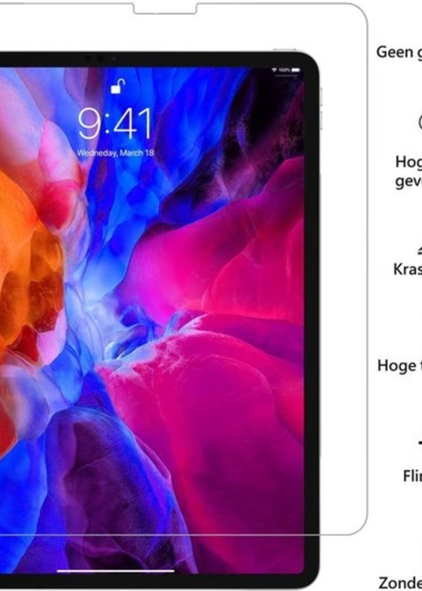 BTH Hoes Geschikt voor iPad Pro 2020 (11 inch) Hoes Book Case Hoesje Trifold Cover Met Uitsparing Geschikt voor Apple Pencil Met Screenprotector - Hoesje Geschikt voor iPad Pro 11 inch (2020) Hoesje Bookcase - Rood