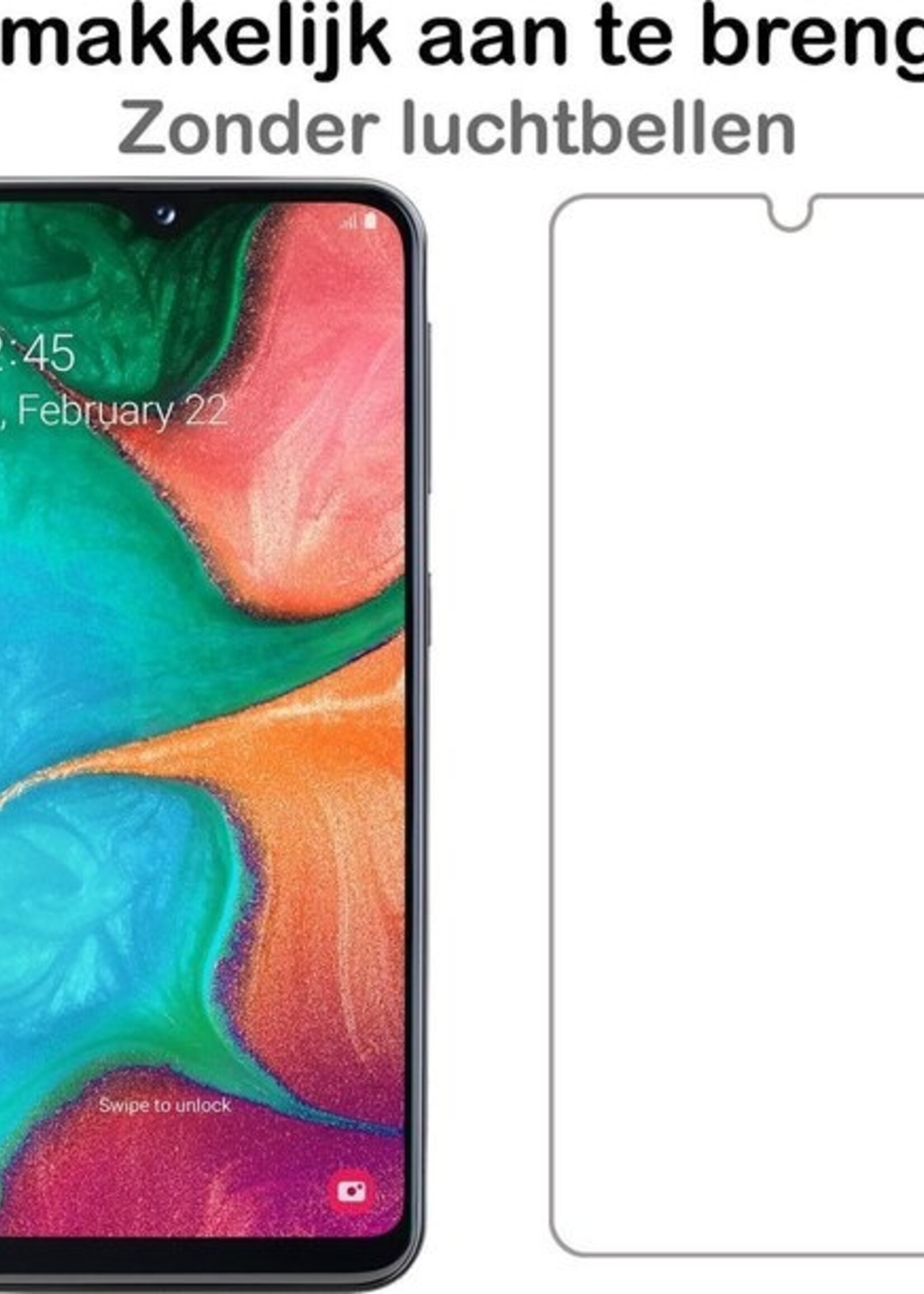 BTH Hoesje Geschikt voor Samsung A20e Hoesje Siliconen Case Hoes Met Screenprotector - Hoes Geschikt voor Samsung Galaxy A20e Hoes Cover Case - Zwart