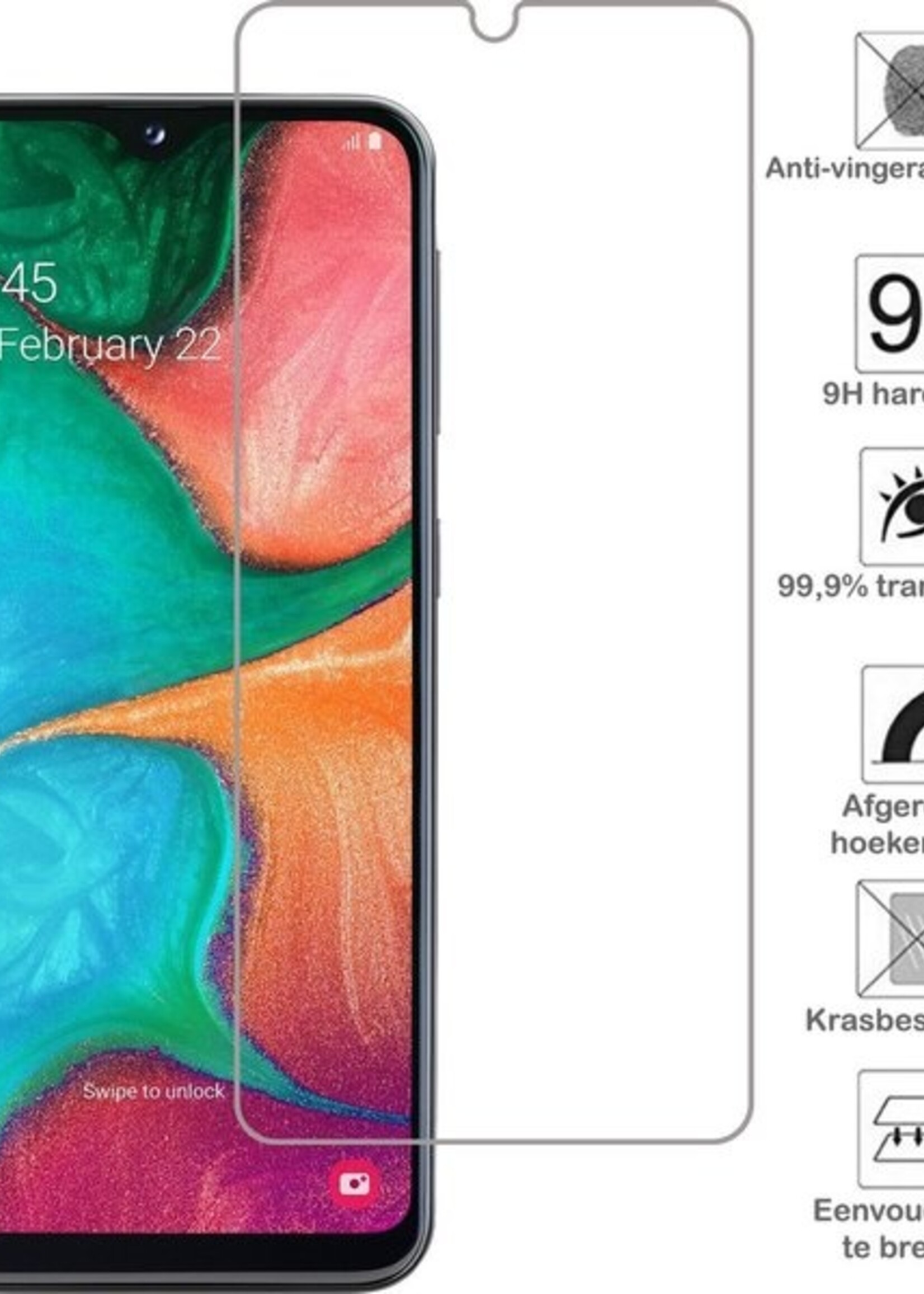 BTH Hoesje Geschikt voor Samsung A20e Hoesje Siliconen Case Hoes Met Screenprotector - Hoes Geschikt voor Samsung Galaxy A20e Hoes Cover Case - Zwart