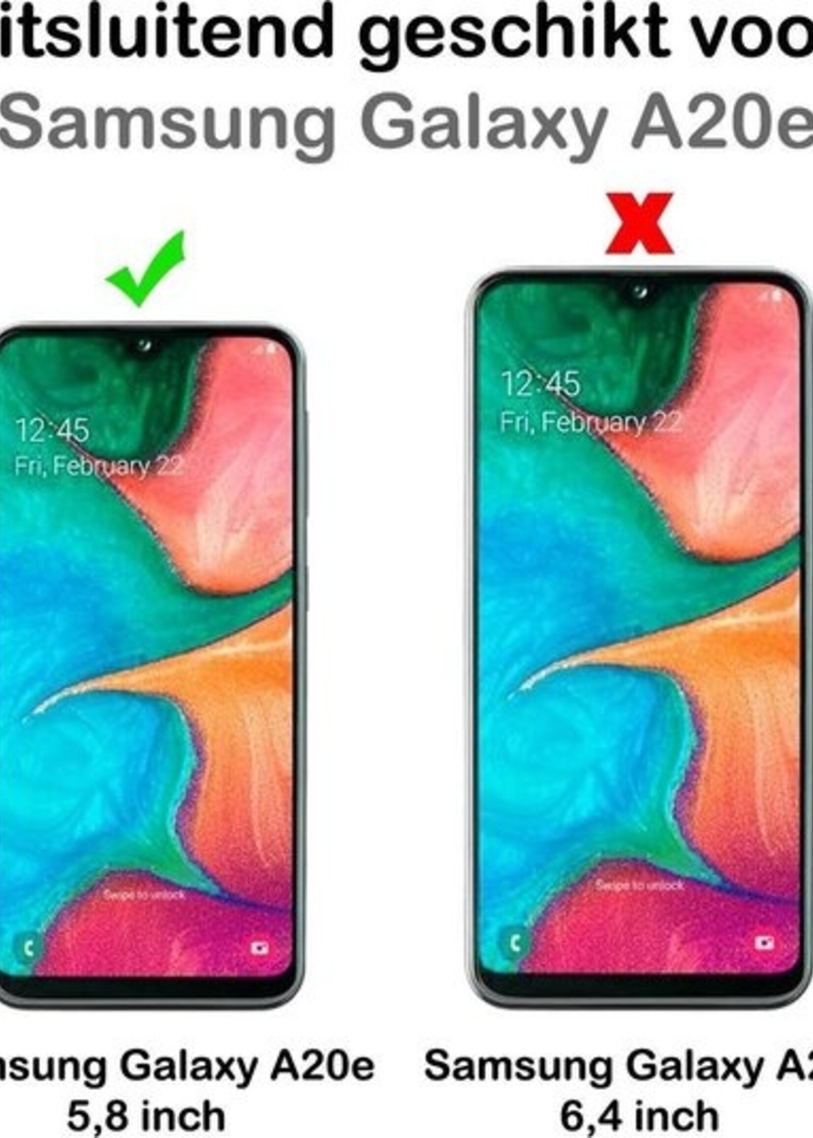 BTH Hoesje Geschikt voor Samsung A20e Hoesje Siliconen Case Hoes Met Screenprotector - Hoes Geschikt voor Samsung Galaxy A20e Hoes Cover Case - Zwart
