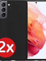 BTH BTH 2 PACK - Samsung Galaxy S21 hoesje siliconen - Zwart