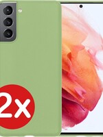 BTH BTH 2 PACK - Samsung Galaxy S21 hoesje siliconen - Groen