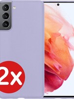 BTH BTH 2 PACK - Samsung Galaxy S21 hoesje siliconen - Lila