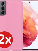 BTH BTH 2 PACK - Samsung Galaxy S21 hoesje siliconen - Roze