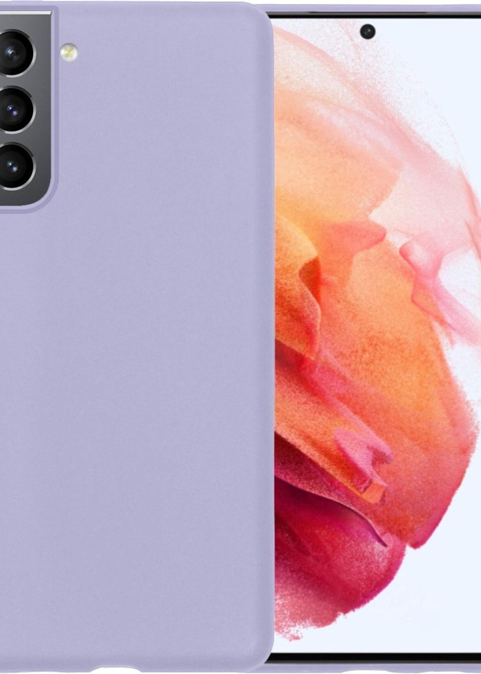 BTH Hoesje Geschikt voor Samsung S21 Plus Hoesje Siliconen Case Hoes - Hoes Geschikt voor Samsung Galaxy S21 Plus Hoes Cover Case - Lila