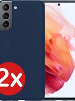 BTH BTH 2 PACK - Samsung Galaxy S21 Plus hoesje siliconen - Donkerblauw