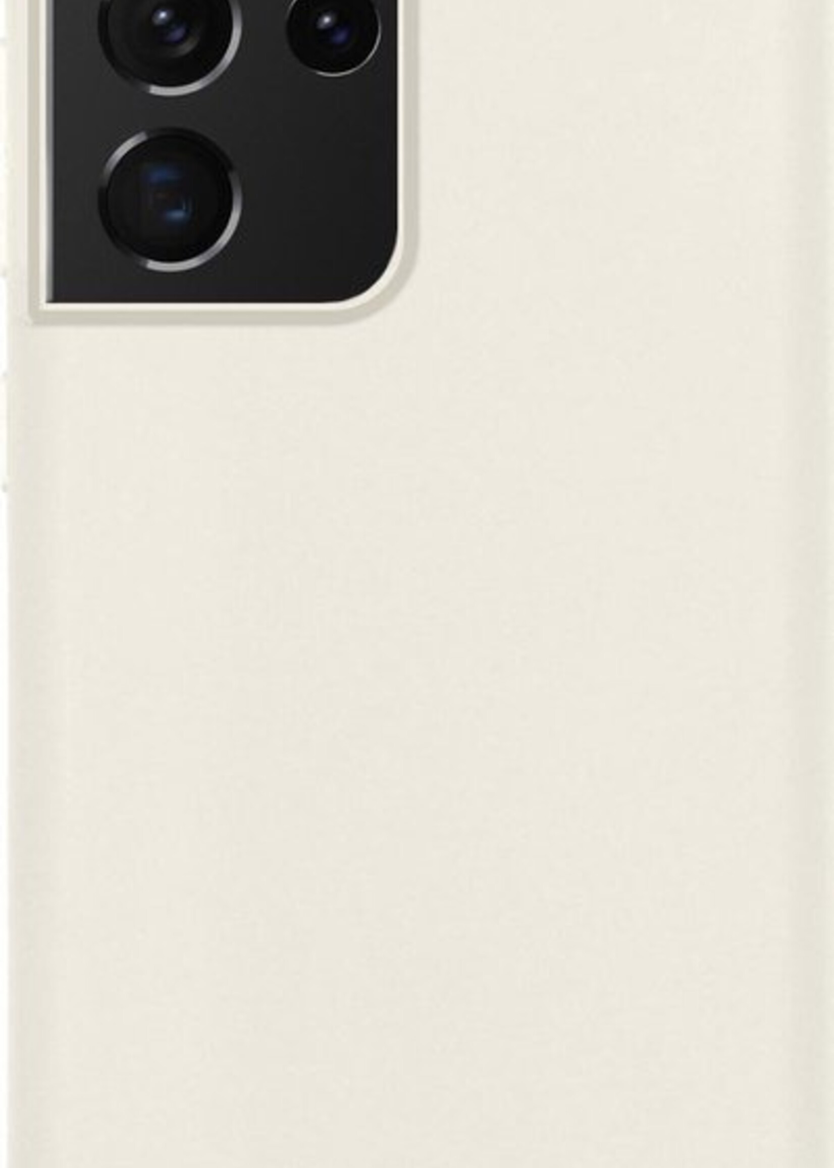 BTH Hoesje Geschikt voor Samsung S21 Ultra Hoesje Siliconen Case Hoes - Hoes Geschikt voor Samsung Galaxy S21 Ultra Hoes Cover Case - Wit