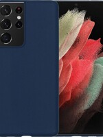 BTH BTH Samsung Galaxy S21 Ultra hoesje siliconen - Donkerblauw