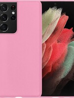 BTH BTH Samsung Galaxy S21 Ultra hoesje siliconen - Roze
