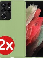 BTH BTH 2 PACK - Samsung Galaxy S21 Ultra hoesje siliconen - Groen