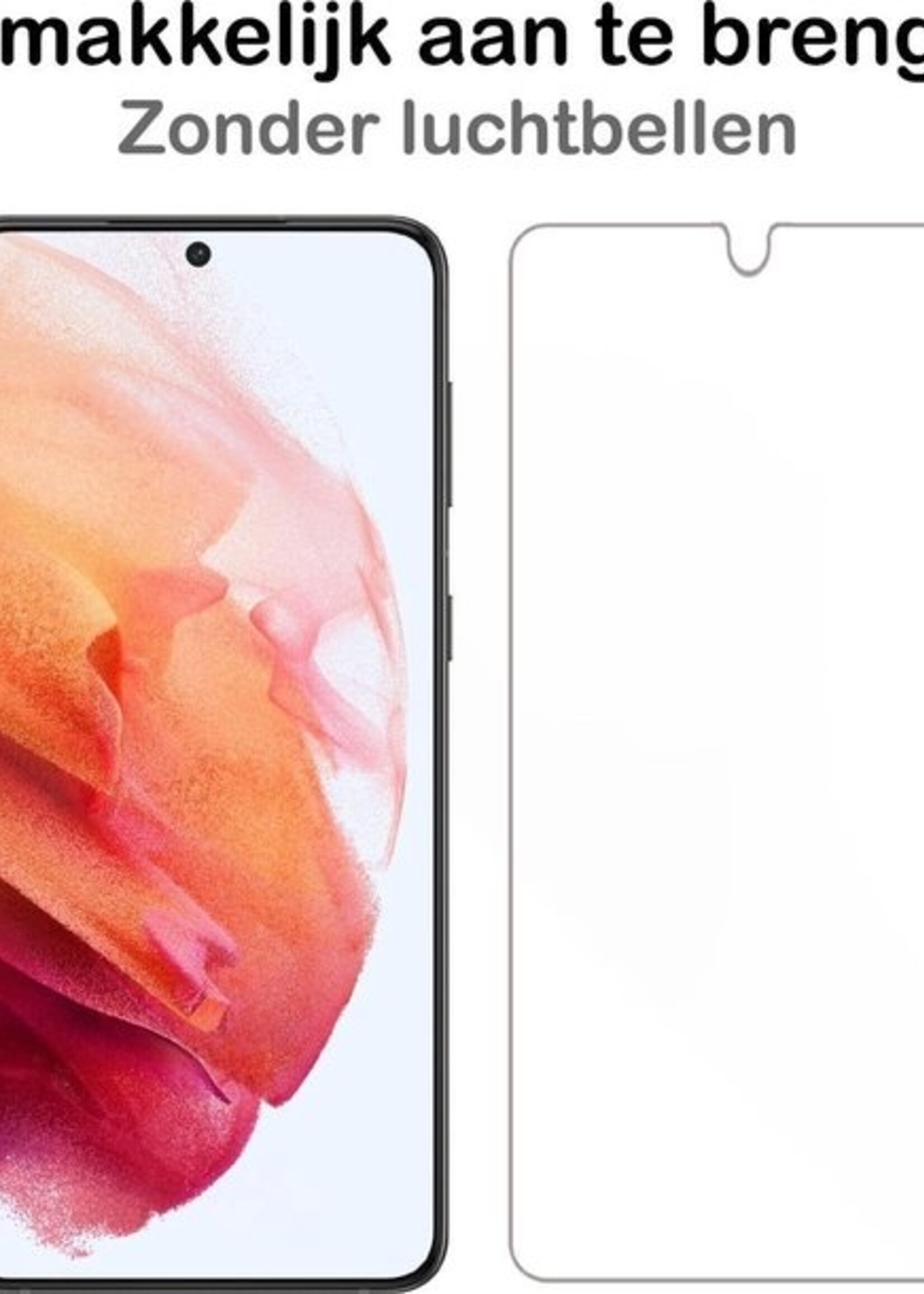 BTH Hoesje Geschikt voor Samsung S21 Hoesje Siliconen Case Hoes Met Screenprotector - Hoes Geschikt voor Samsung Galaxy S21 Hoes Cover Case - Lila