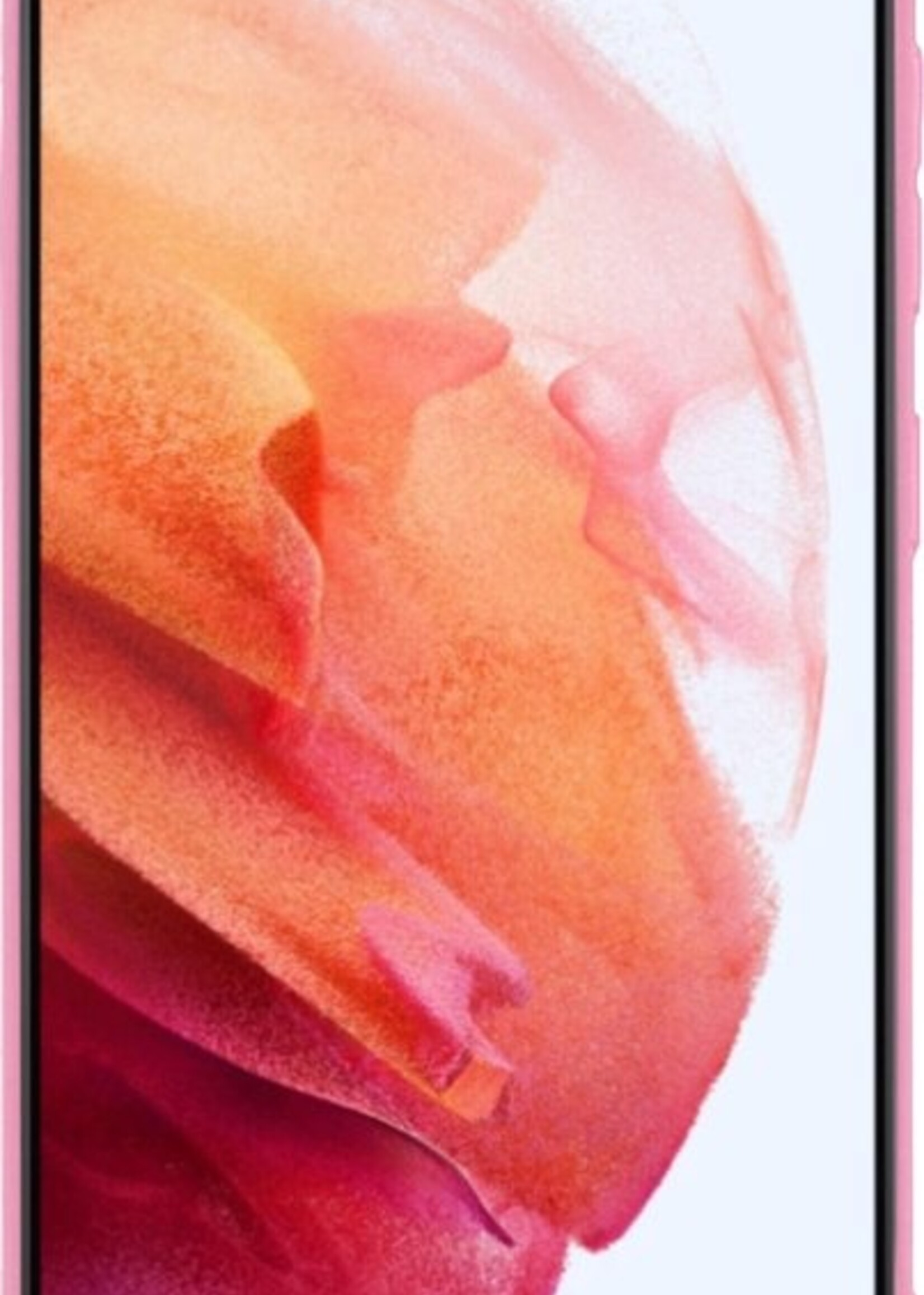 BTH Hoesje Geschikt voor Samsung S21 Hoesje Siliconen Case Hoes Met Screenprotector - Hoes Geschikt voor Samsung Galaxy S21 Hoes Cover Case - Lichtroze