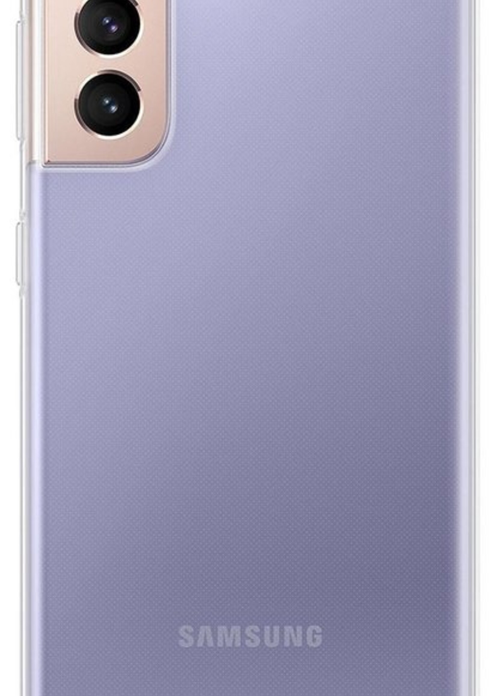 BTH Hoesje Geschikt voor Samsung S21 Hoesje Siliconen Shock Proof Case Hoes Met 2x Screenprotector - Hoes Geschikt voor Samsung Galaxy S21 Hoes Cover Case Shockproof - Transparant