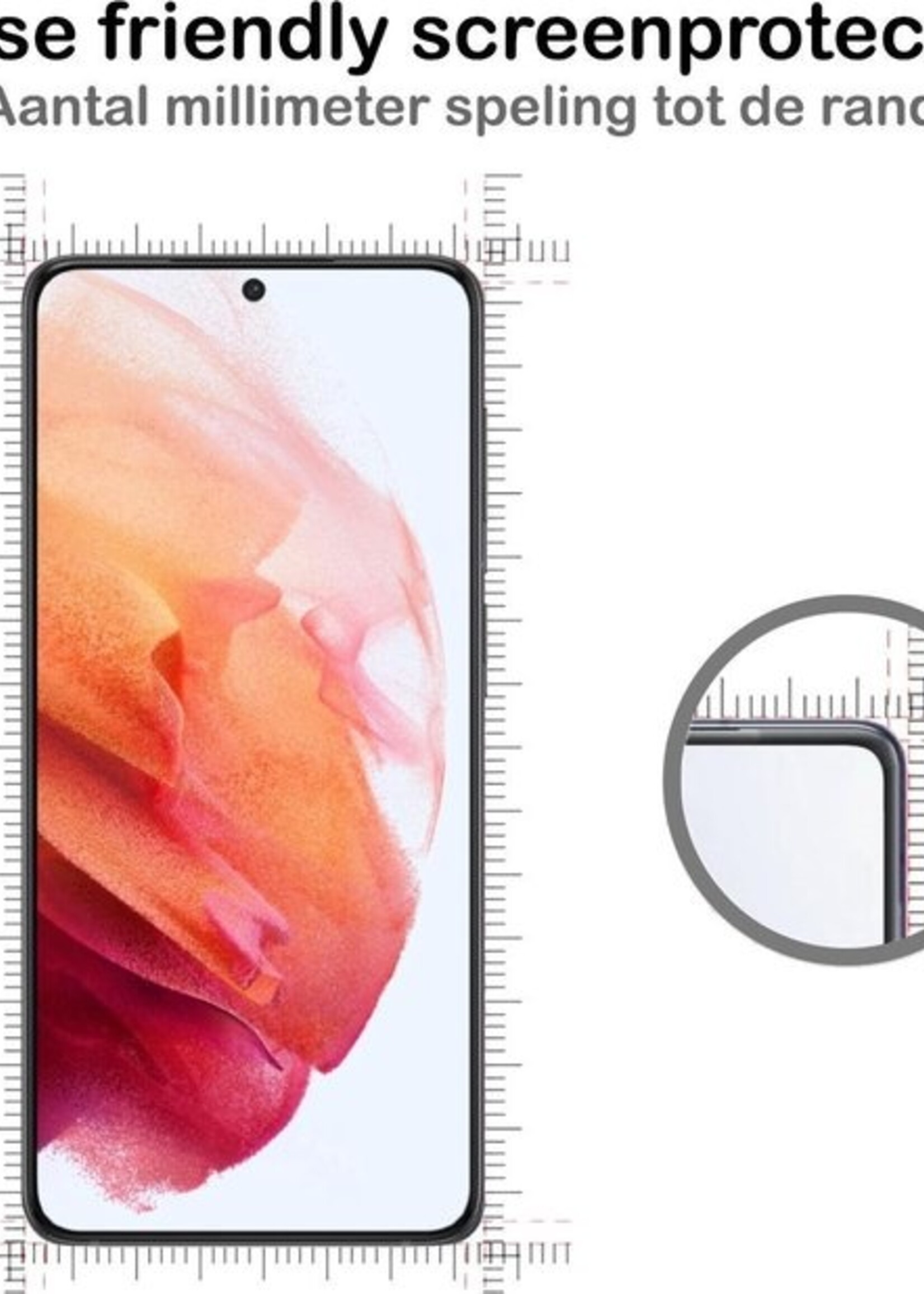 BTH Hoesje Geschikt voor Samsung S21 Hoesje Siliconen Case Hoes Met 2x Screenprotector - Hoes Geschikt voor Samsung Galaxy S21 Hoes Cover Case - Wit