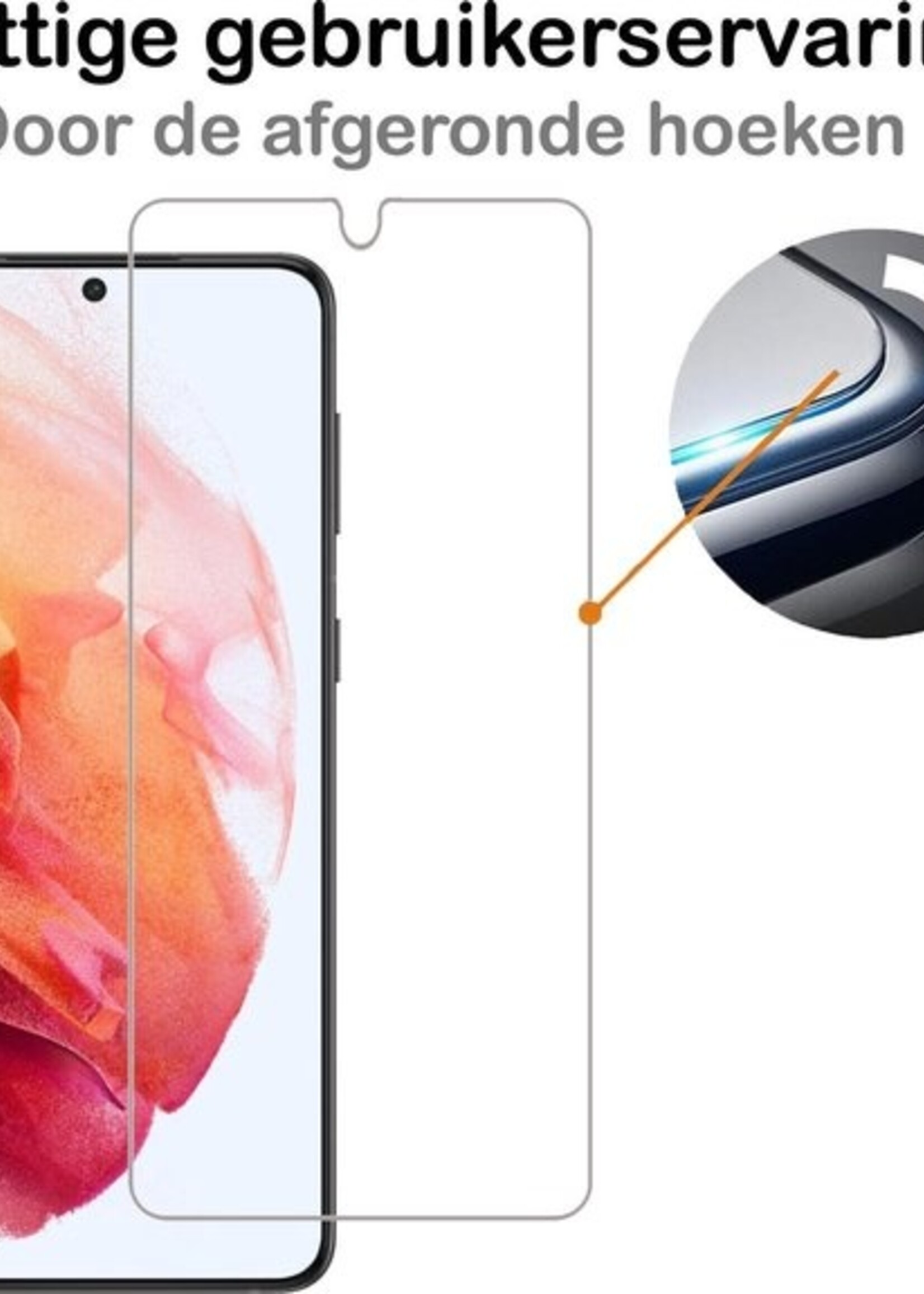 BTH Hoesje Geschikt voor Samsung S21 Plus Hoesje Siliconen Case Hoes Met Screenprotector - Hoes Geschikt voor Samsung Galaxy S21 Plus Hoes Cover Case - Lila