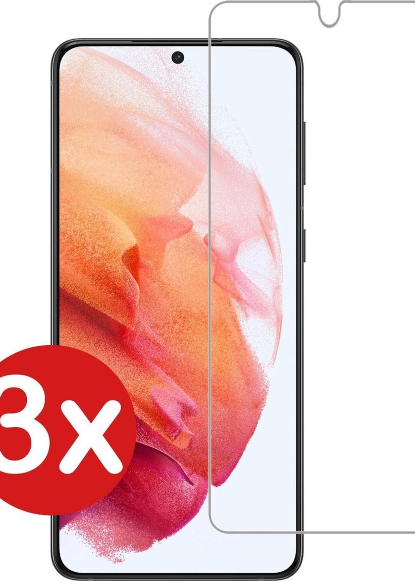 BTH Screenprotector Geschikt voor Samsung S21 Plus Screenprotector Glas Gehard Tempered Glass - Screenprotector Geschikt voor Samsung Galaxy S21 Plus Screen Protector Screen Cover - 3 PACK
