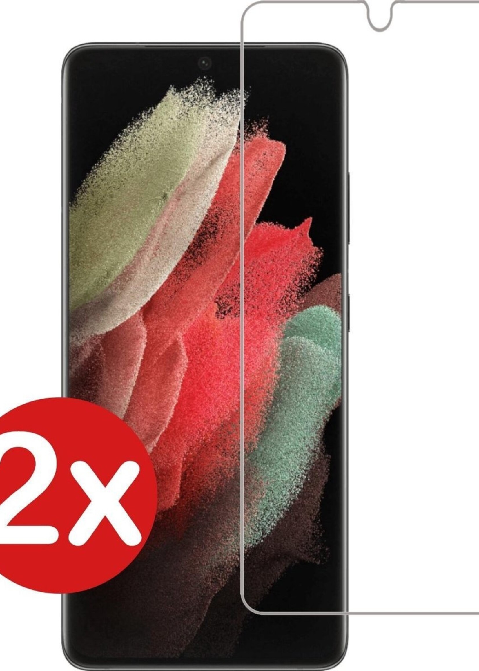 BTH Screenprotector Geschikt voor Samsung S21 Ultra Screenprotector Glas Gehard Tempered Glass - Screenprotector Geschikt voor Samsung Galaxy S21 Ultra Screen Protector Screen Cover - 2 PACK
