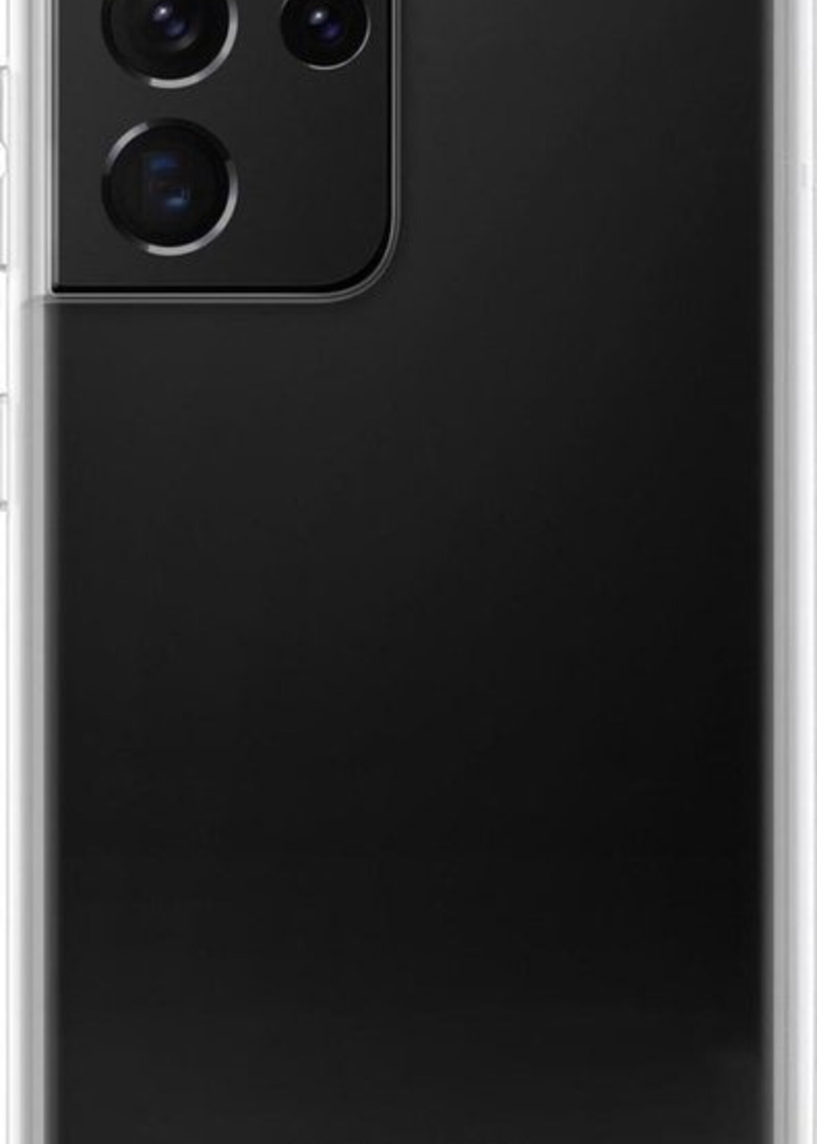 BTH Hoesje Geschikt voor Samsung S21 Ultra Hoesje Siliconen Case Hoes Met Screenprotector - Hoes Geschikt voor Samsung Galaxy S21 Ultra Hoes Cover Case - Transparant