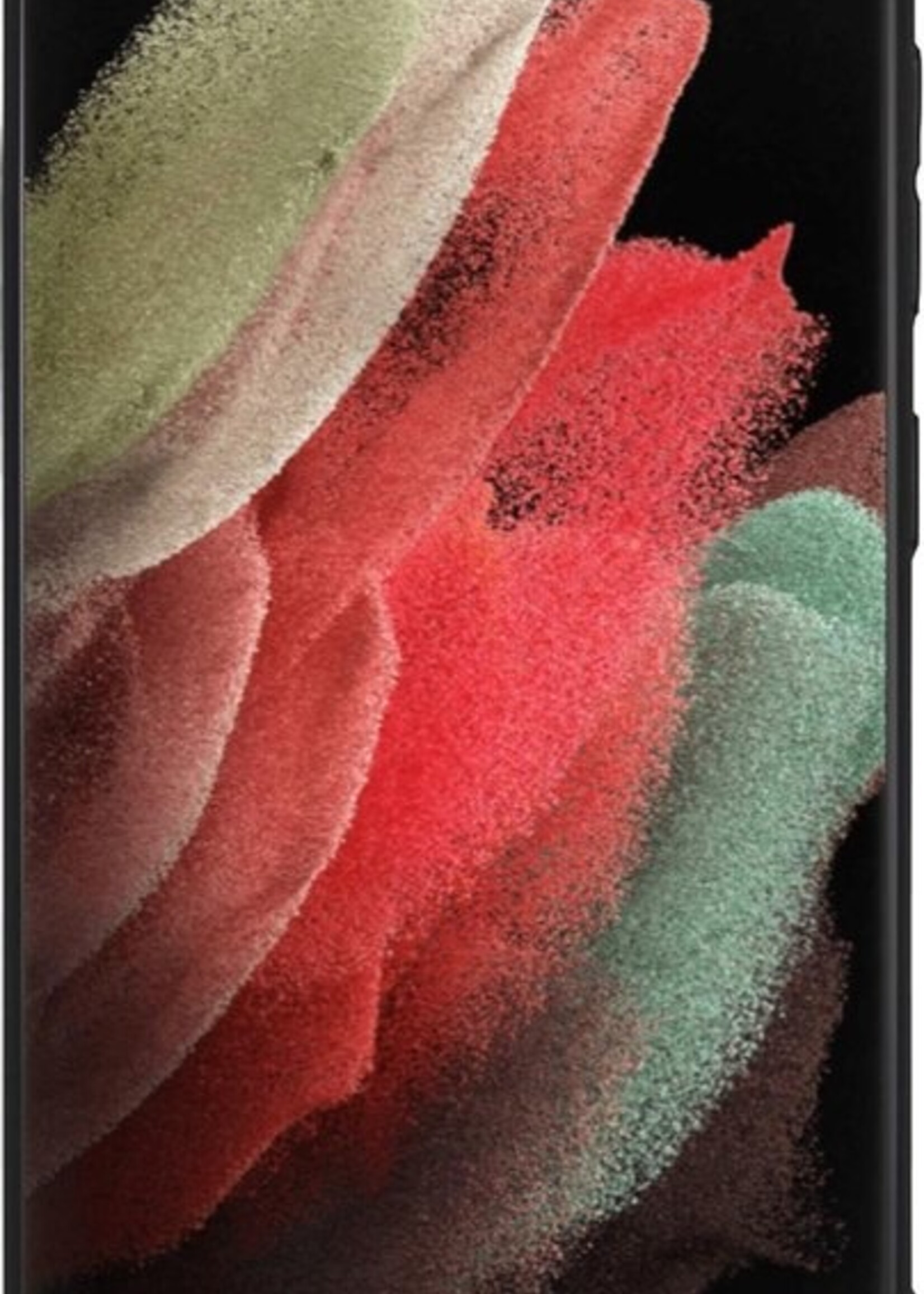 BTH Hoesje Geschikt voor Samsung S21 Ultra Hoesje Siliconen Case Hoes Met Screenprotector - Hoes Geschikt voor Samsung Galaxy S21 Ultra Hoes Cover Case - Zwart