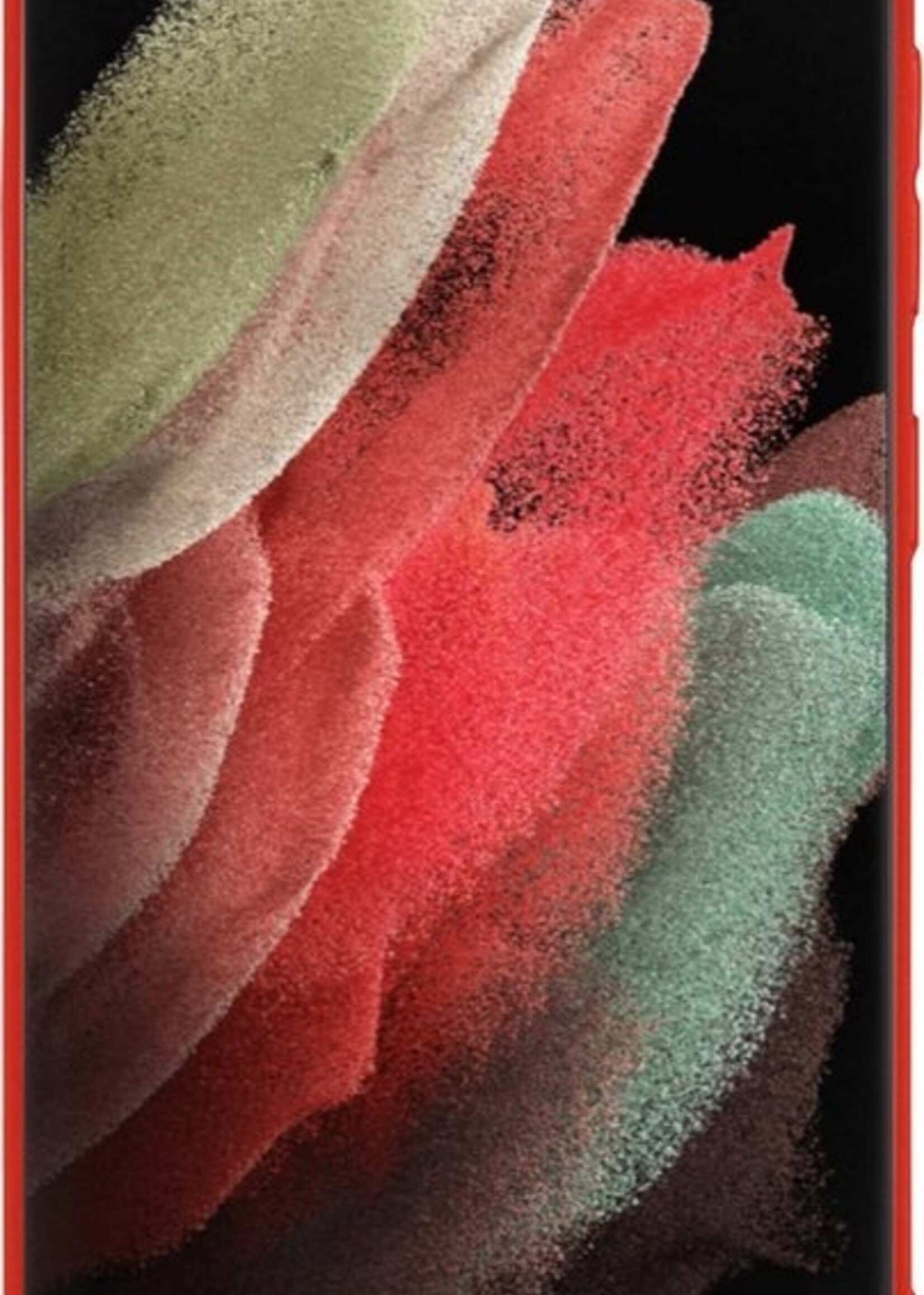 BTH Hoesje Geschikt voor Samsung S21 Ultra Hoesje Siliconen Case Hoes Met Screenprotector - Hoes Geschikt voor Samsung Galaxy S21 Ultra Hoes Cover Case - Rood