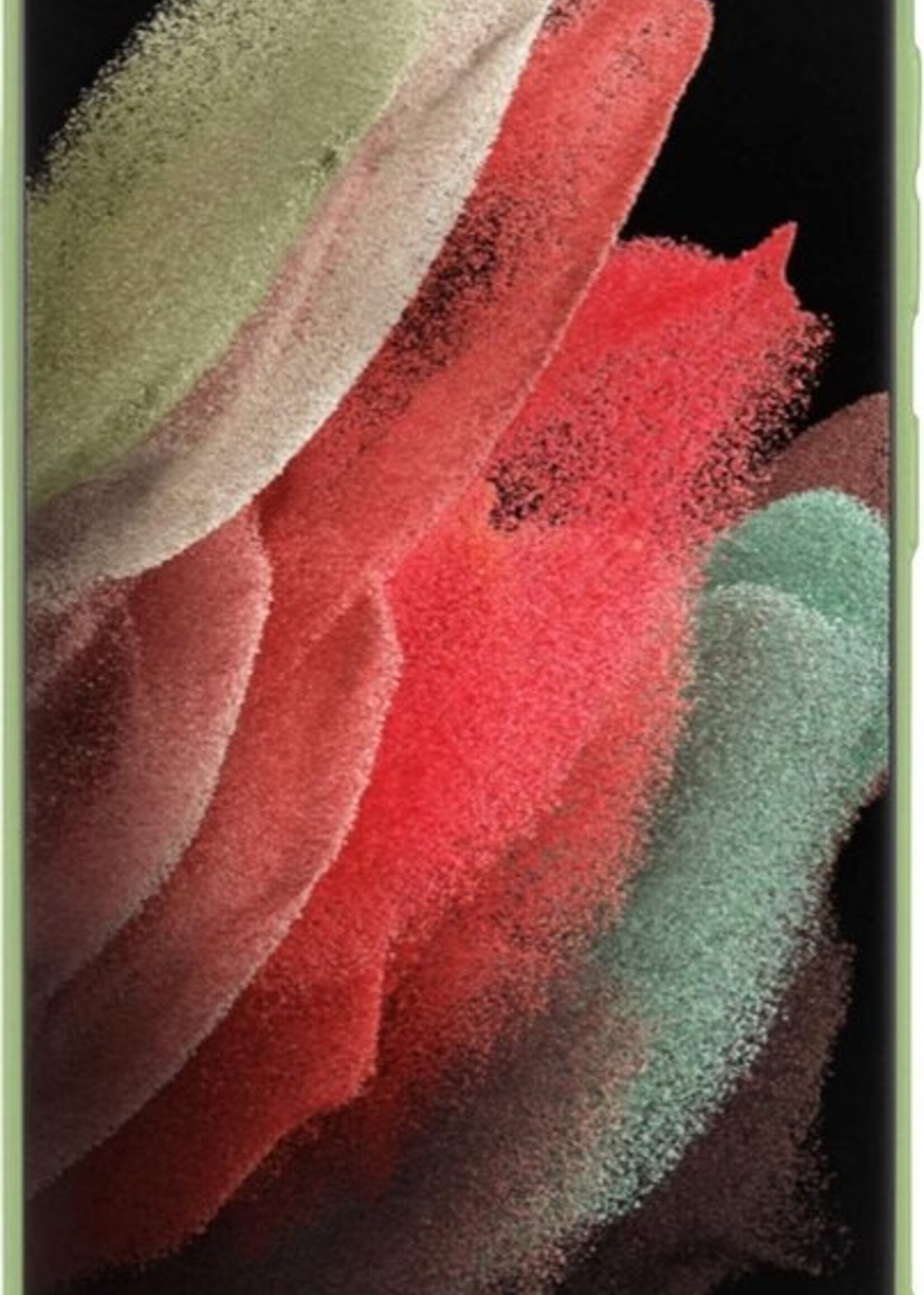 BTH Hoesje Geschikt voor Samsung S21 Ultra Hoesje Siliconen Case Hoes Met Screenprotector - Hoes Geschikt voor Samsung Galaxy S21 Ultra Hoes Cover Case - Groen
