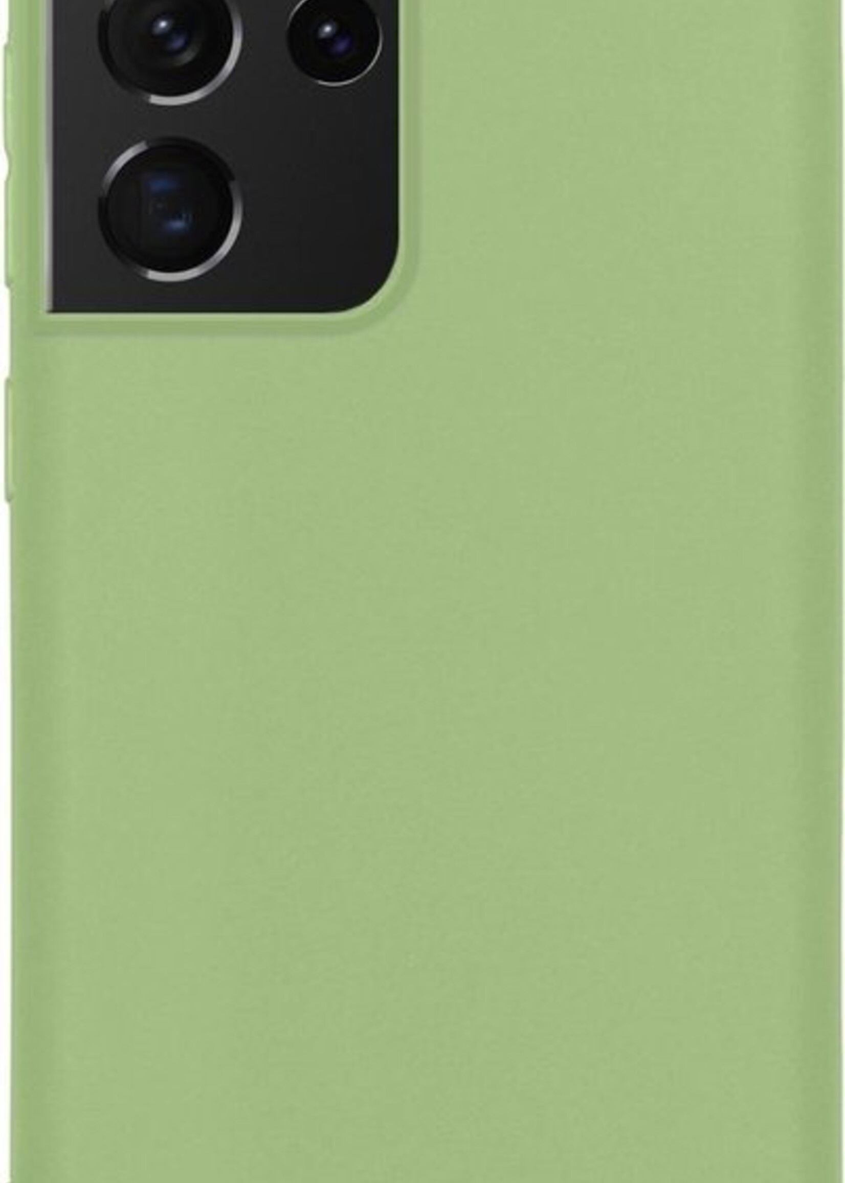 BTH Hoesje Geschikt voor Samsung S21 Ultra Hoesje Siliconen Case Hoes Met Screenprotector - Hoes Geschikt voor Samsung Galaxy S21 Ultra Hoes Cover Case - Groen