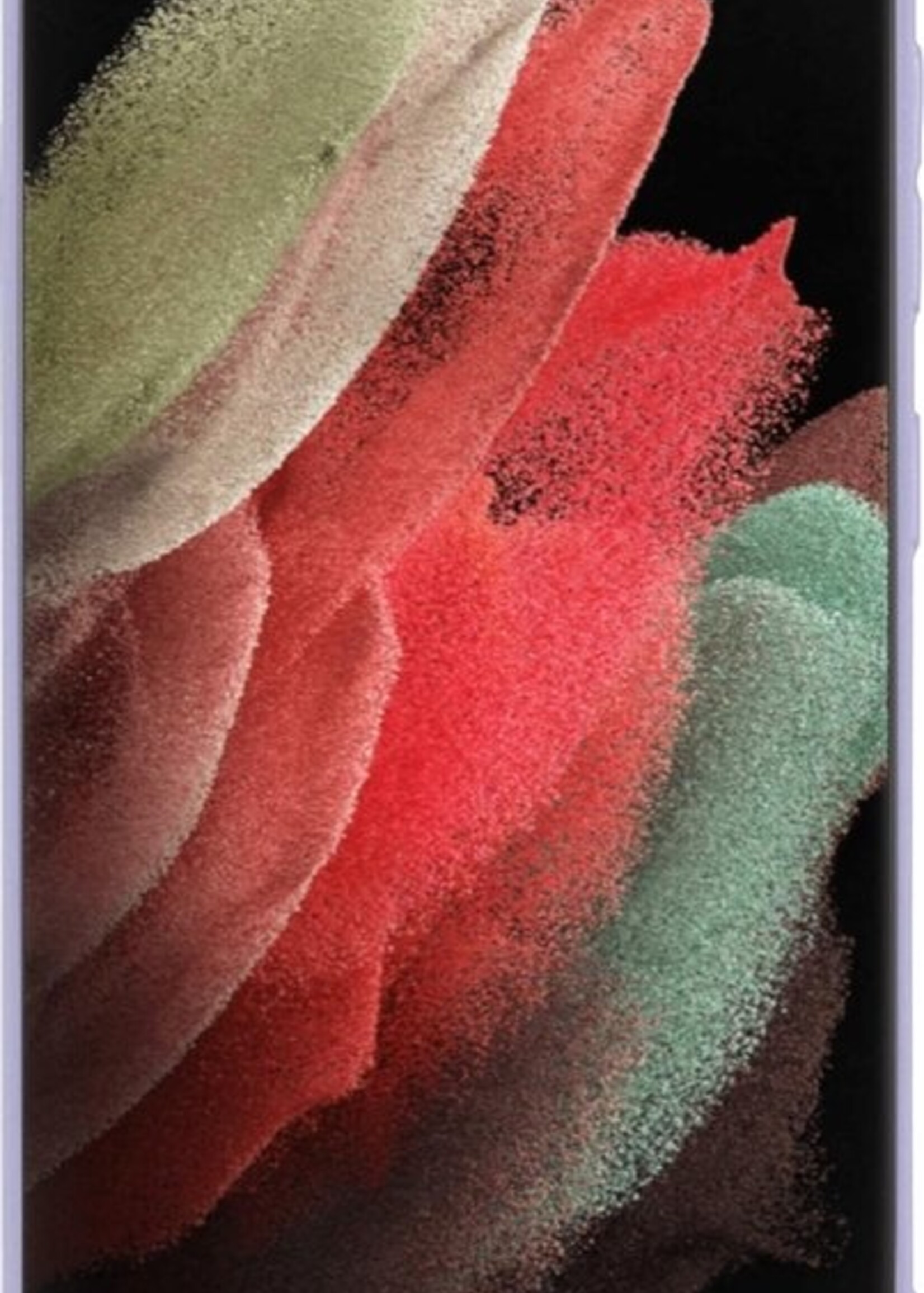 BTH Hoesje Geschikt voor Samsung S21 Ultra Hoesje Siliconen Case Hoes Met 2x Screenprotector - Hoes Geschikt voor Samsung Galaxy S21 Ultra Hoes Cover Case - Lila