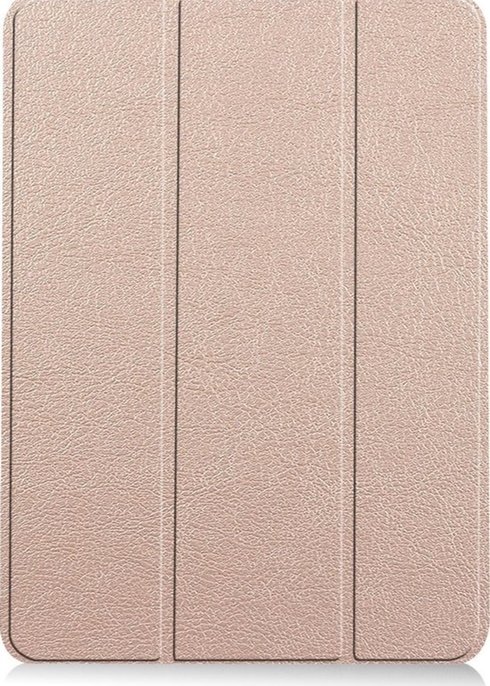 BTH Hoes Geschikt voor iPad Air 2020 Hoes Book Case Hoesje Trifold Cover - Hoesje Geschikt voor iPad Air 4 2020 Hoesje Bookcase - Goud