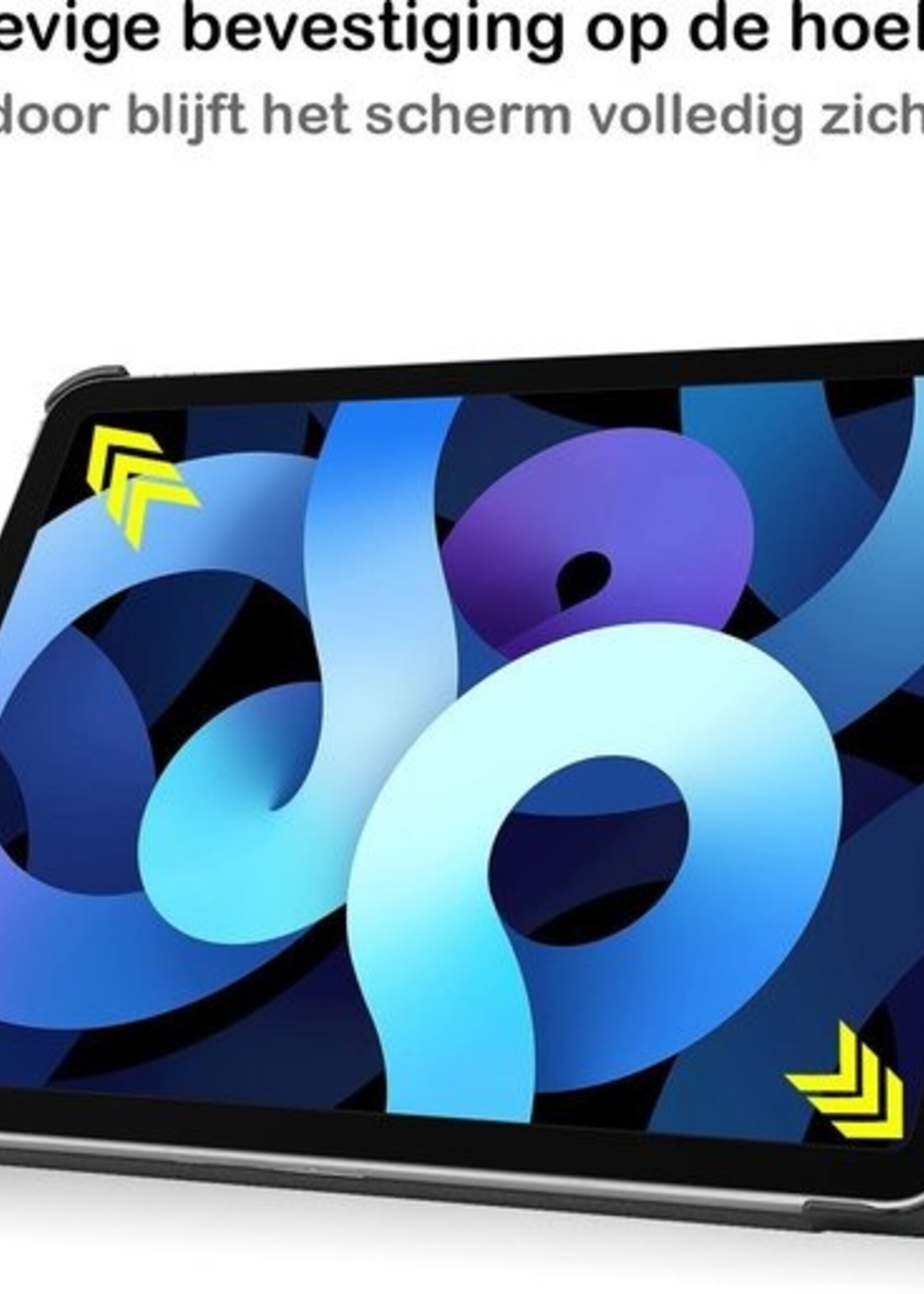 BTH Hoes Geschikt voor iPad Air 2020 Hoes Book Case Hoesje Trifold Cover Met Screenprotector - Hoesje Geschikt voor iPad Air 4 2020 Hoesje Bookcase - Goud