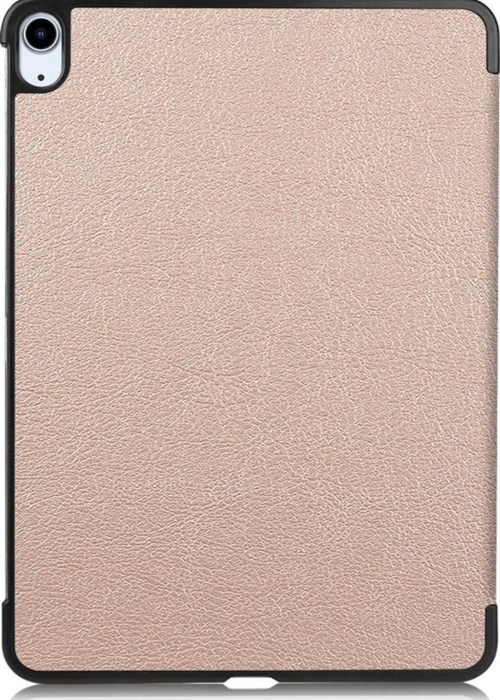 BTH Hoes Geschikt voor iPad Air 2020 Hoes Book Case Hoesje Trifold Cover Met Screenprotector - Hoesje Geschikt voor iPad Air 4 2020 Hoesje Bookcase - Goud