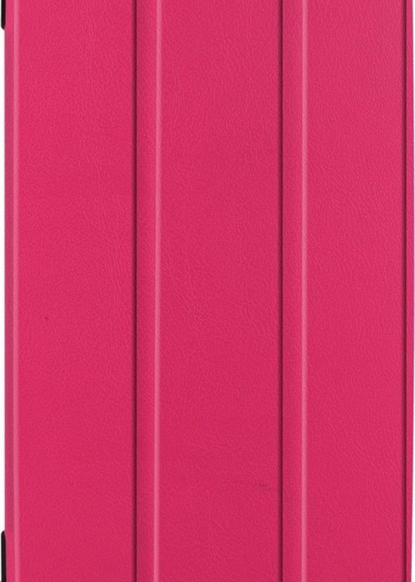 BTH Hoes Geschikt voor Samsung Galaxy Tab A 8.0 (2019) Hoes Book Case Hoesje Trifold Cover - Hoesje Geschikt voor Samsung Tab A 8.0 (2019) Hoesje Bookcase - Roze