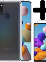 BTH BTH Samsung Galaxy A21s hoesje siliconen transparant met screenprotector