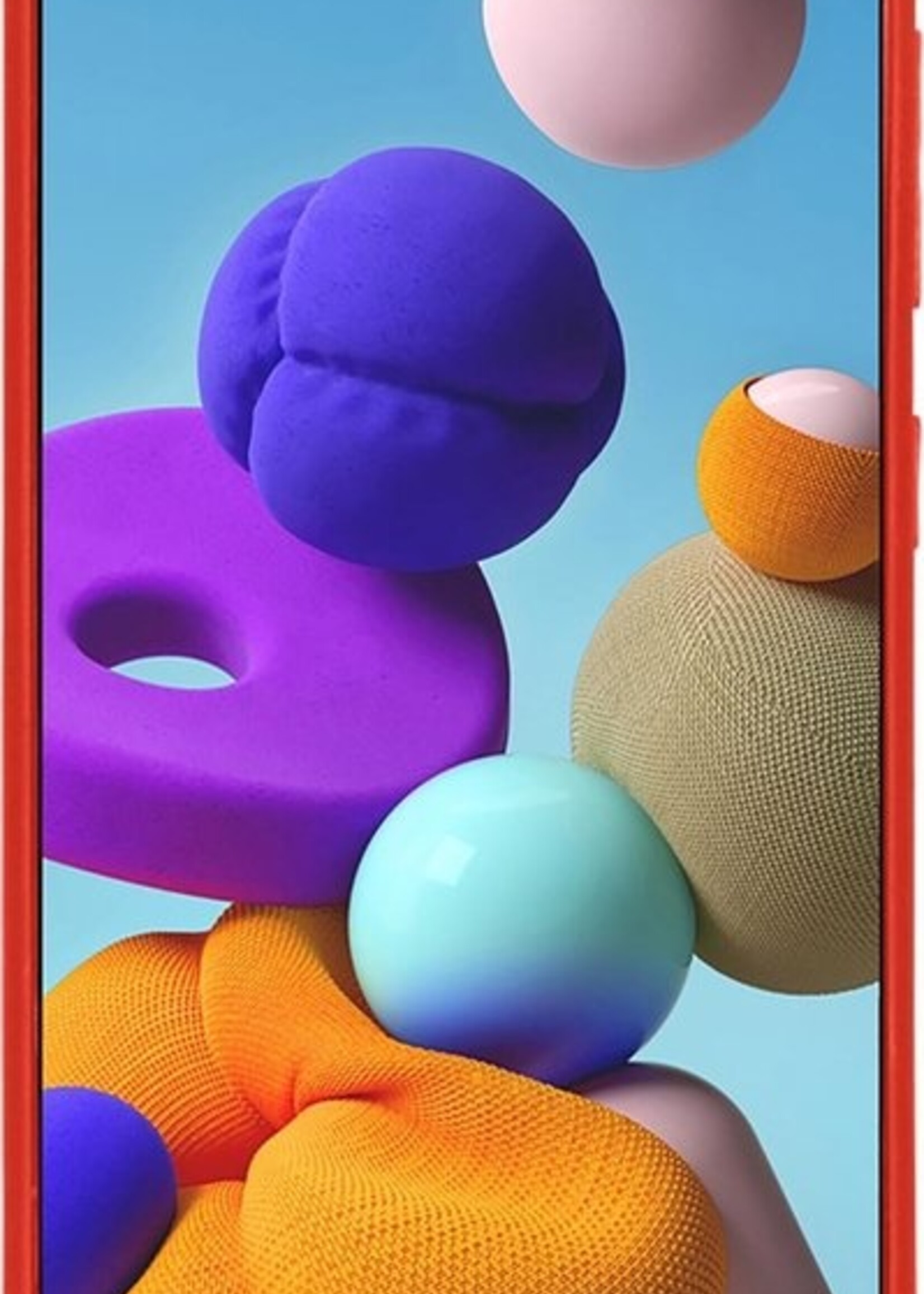 BTH Hoesje Geschikt voor Samsung A21s Hoesje Siliconen Case Hoes Met 2x Screenprotector - Hoes Geschikt voor Samsung Galaxy A21s Hoes Cover Case - Rood