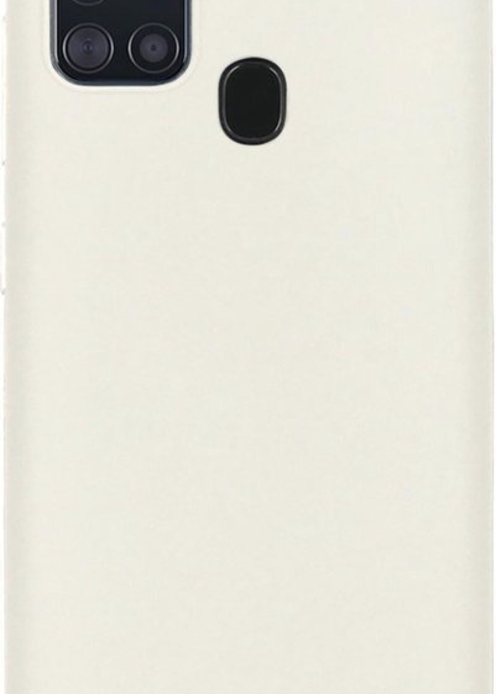 BTH Hoesje Geschikt voor Samsung A21s Hoesje Siliconen Case Hoes Met 2x Screenprotector - Hoes Geschikt voor Samsung Galaxy A21s Hoes Cover Case - Wit
