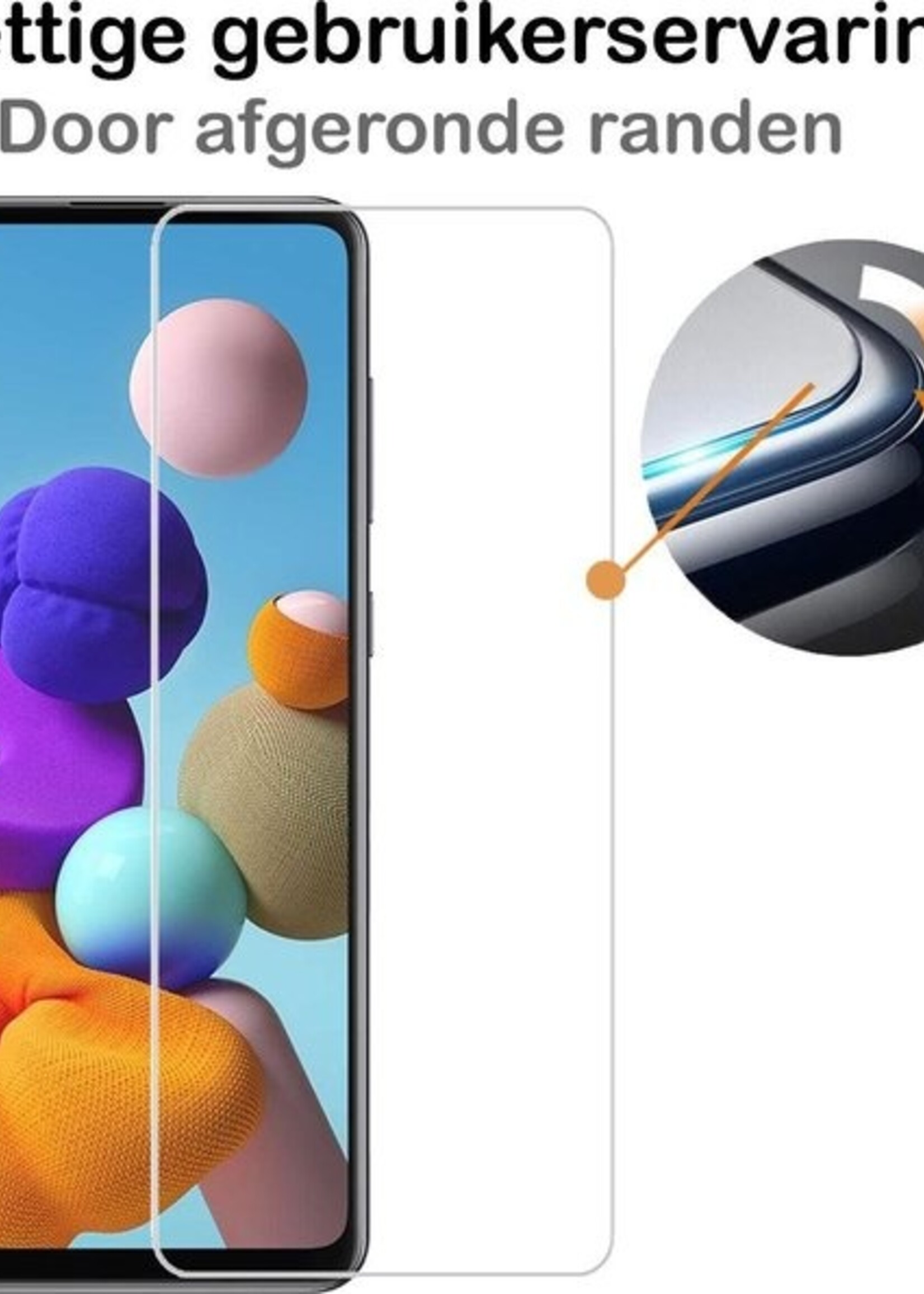 BTH Hoesje Geschikt voor Samsung A21s Hoesje Siliconen Case Hoes Met 2x Screenprotector - Hoes Geschikt voor Samsung Galaxy A21s Hoes Cover Case - Lila