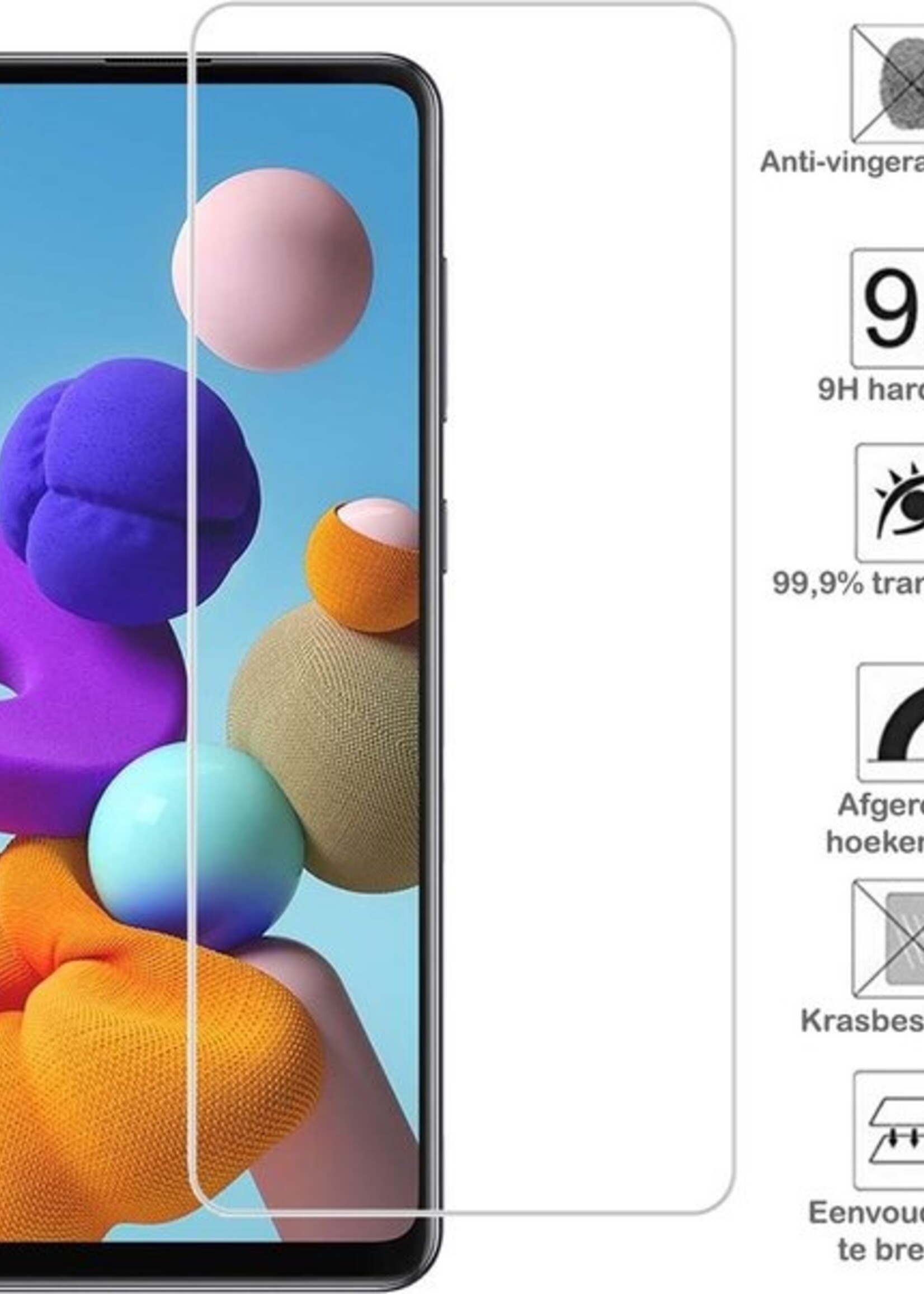 BTH Hoesje Geschikt voor Samsung A21s Hoesje Siliconen Case Hoes Met 2x Screenprotector - Hoes Geschikt voor Samsung Galaxy A21s Hoes Cover Case - Lichtroze
