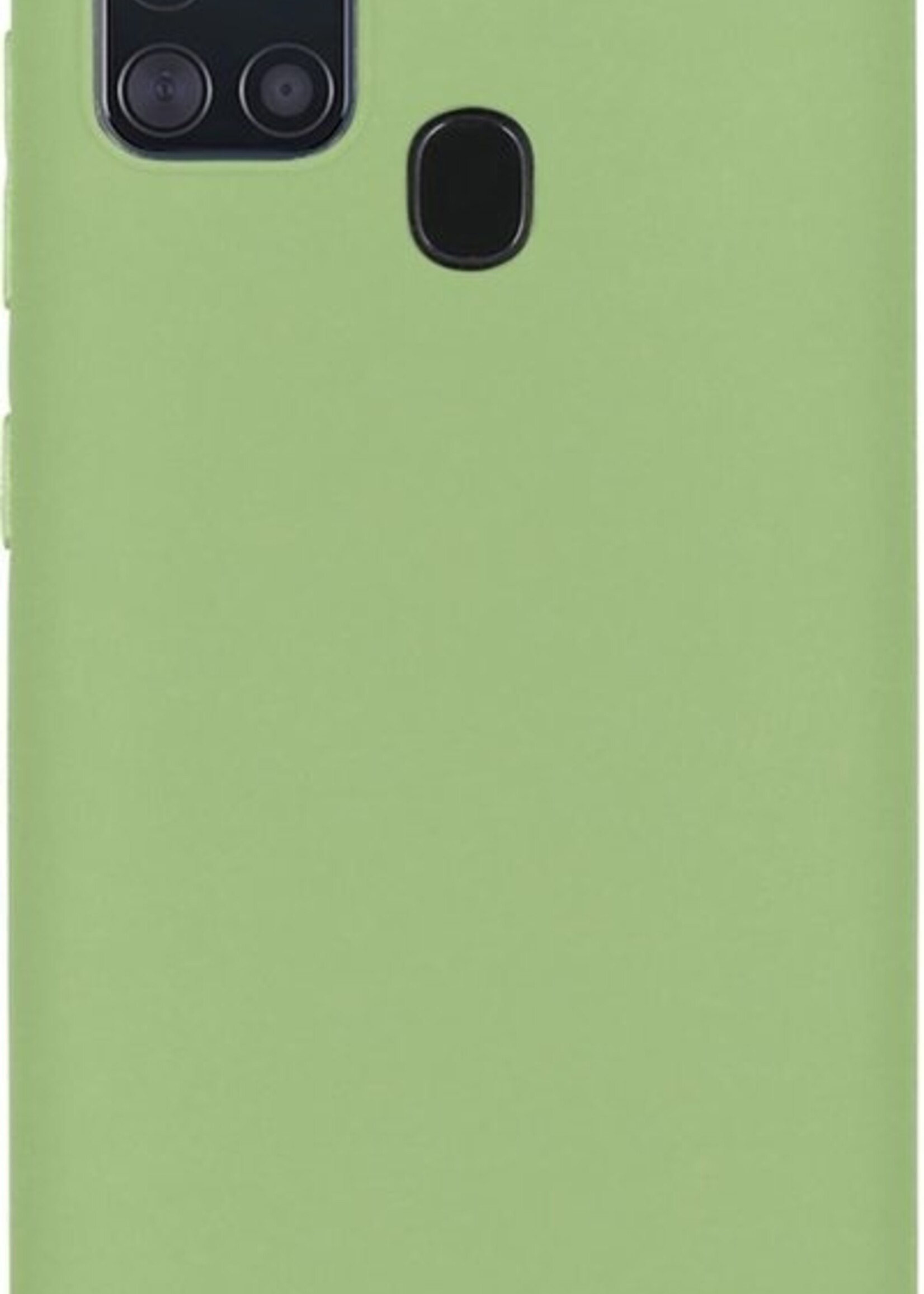 BTH Hoesje Geschikt voor Samsung A21s Hoesje Siliconen Case Hoes - Hoes Geschikt voor Samsung Galaxy A21s Hoes Cover Case - Groen