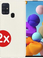 BTH BTH 2 PACK - Samsung Galaxy A21s hoesje siliconen - Wit