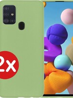 BTH BTH 2 PACK - Samsung Galaxy A21s hoesje siliconen - Groen