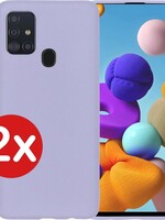 BTH BTH 2 PACK - Samsung Galaxy A21s hoesje siliconen - Lila